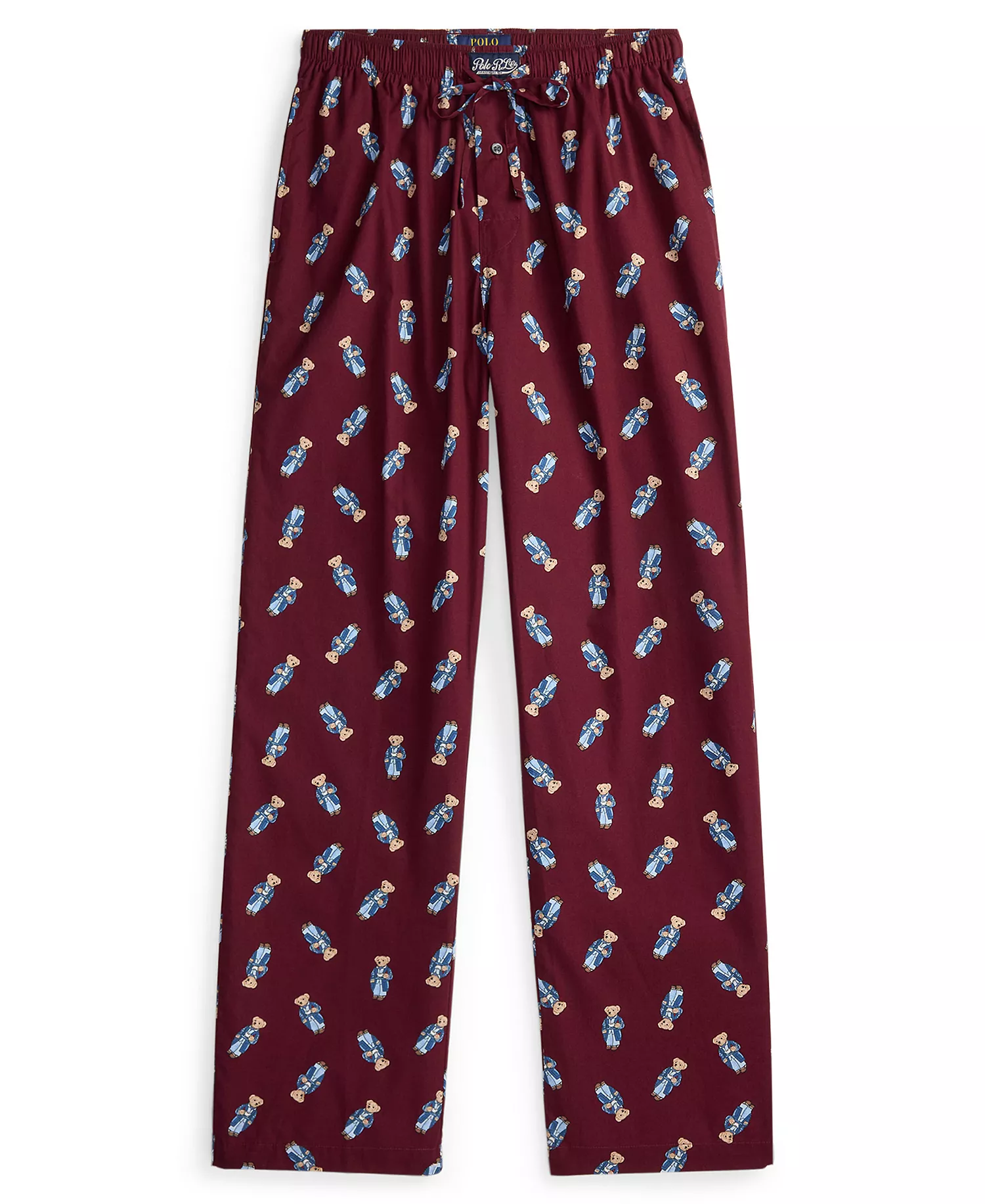 Men's Bear Printed Pajama Pants - Classic Wine /Morning Robe Bear - L