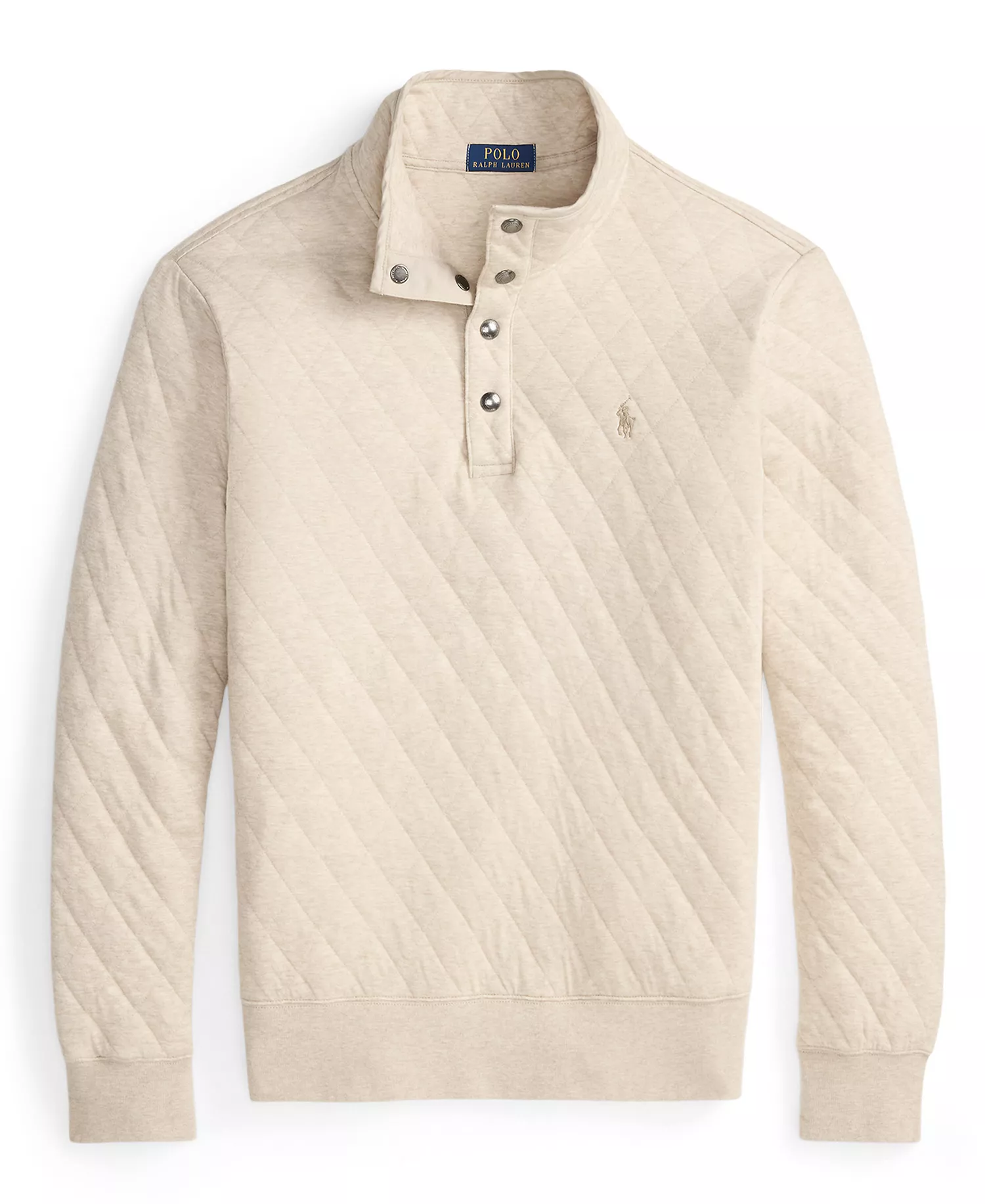 Men's Quilted Double-Knit Jersey Pull-On Sweater - Expedition Dune Heather - L