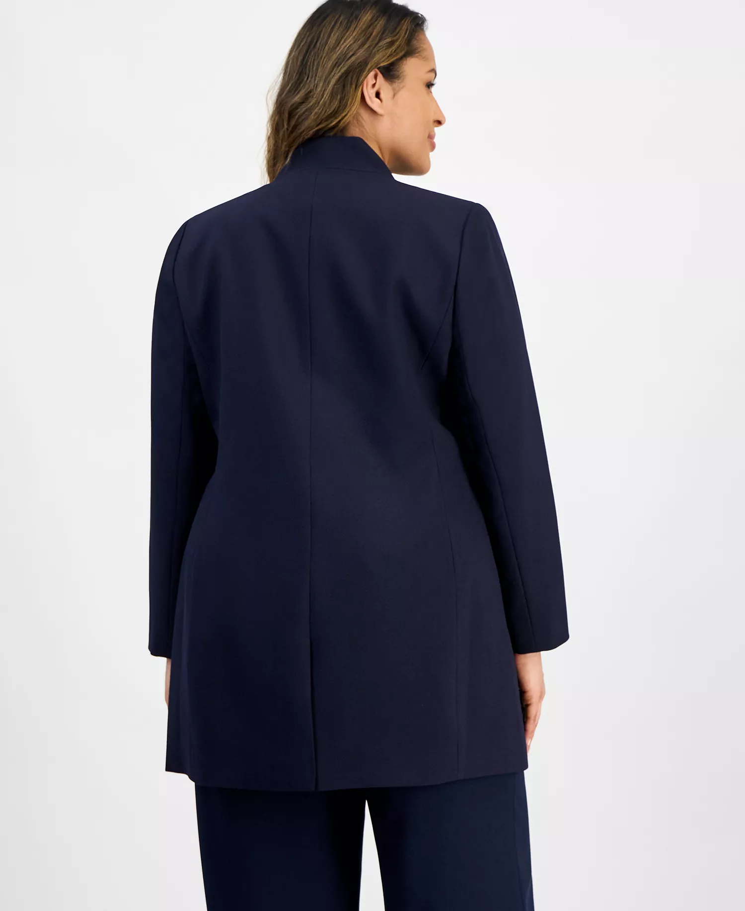 Plus Size Twill Topper Jacket  - Navy - 14W