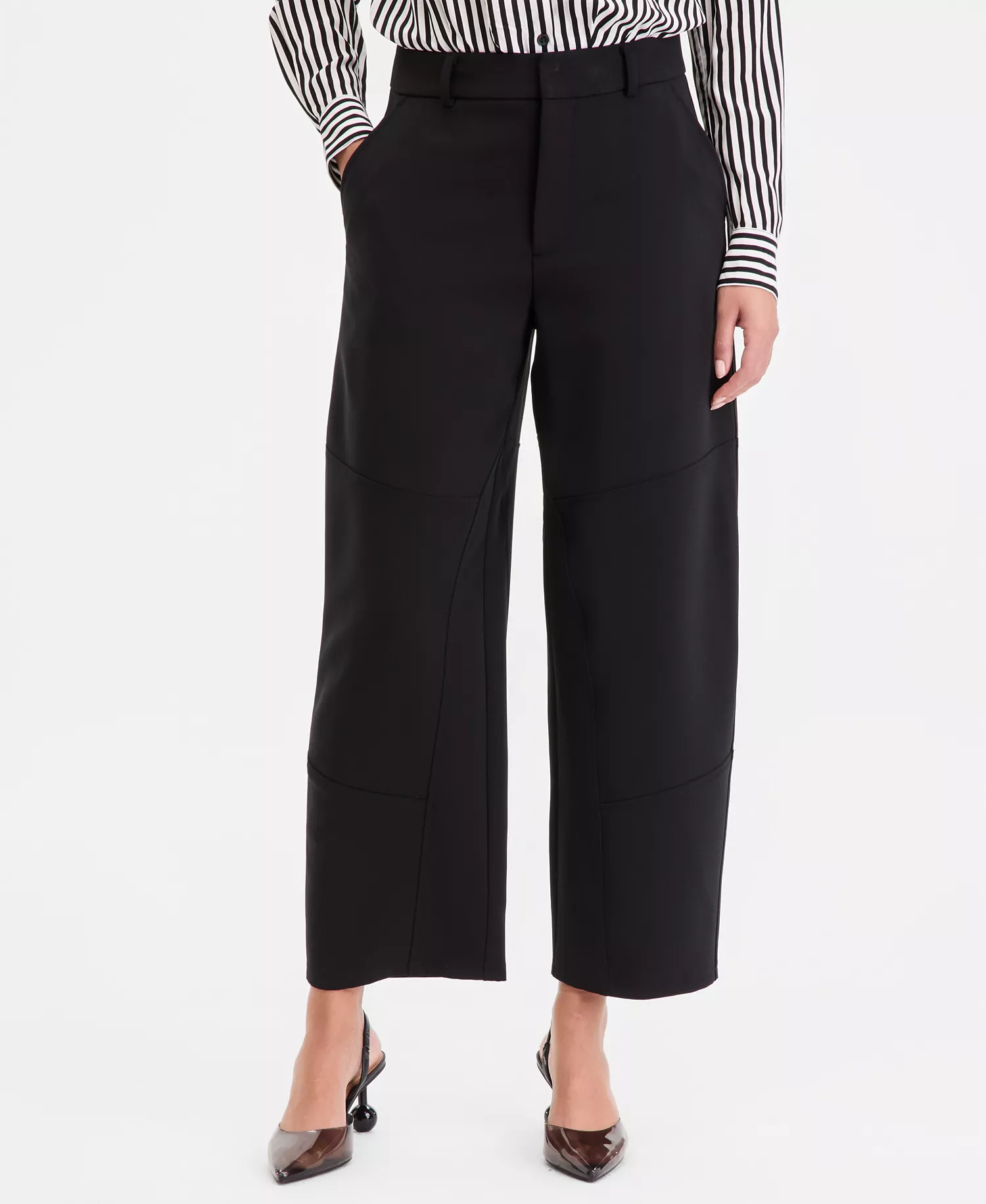 Women's Barrel-Leg Ankle Pants, Macy's Exclusive - Deep Black - 0