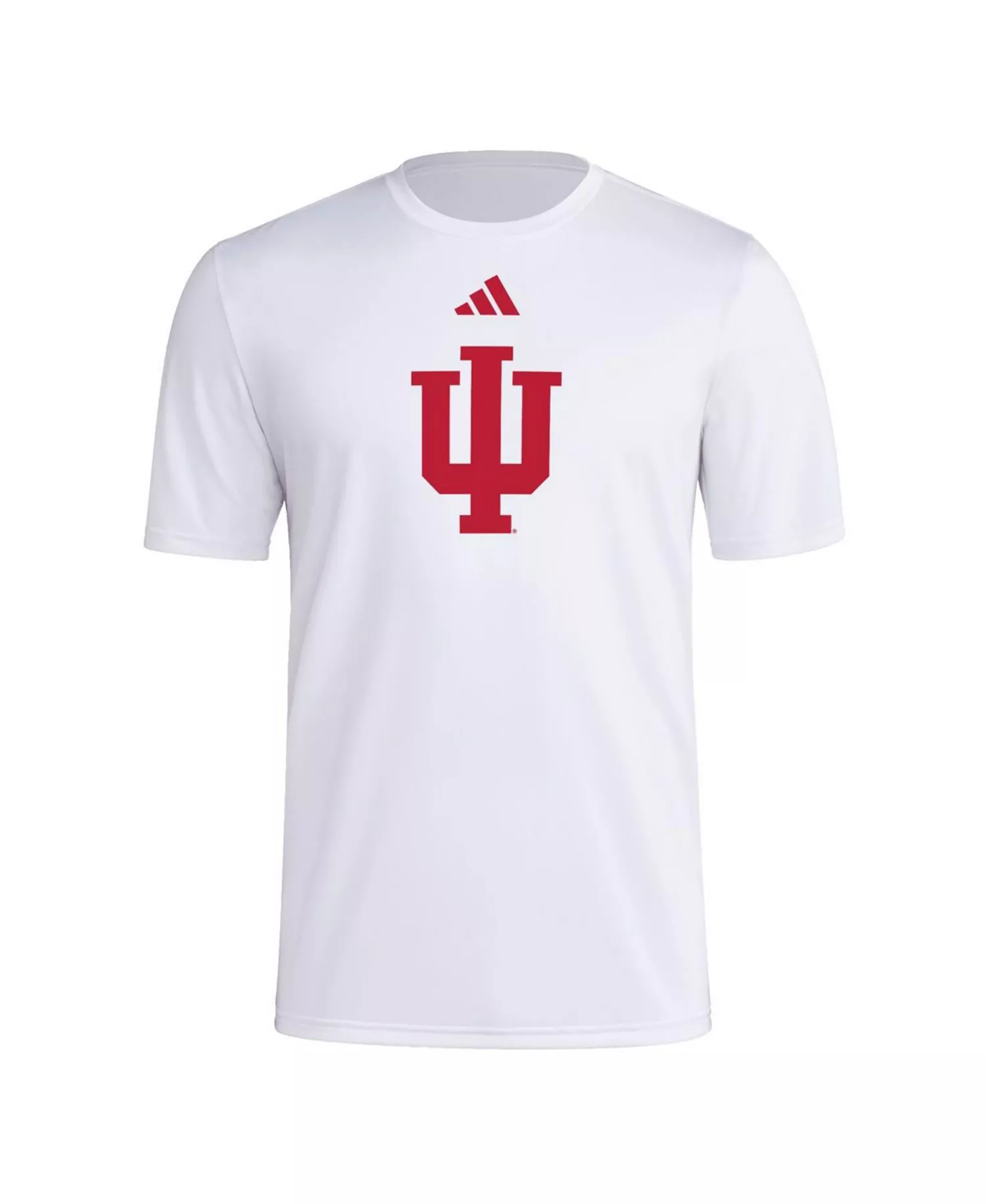 Men's White Indiana Hoosiers Primary Locker Logo Pre-Game AEROREADY T-Shirt - White - 2XL