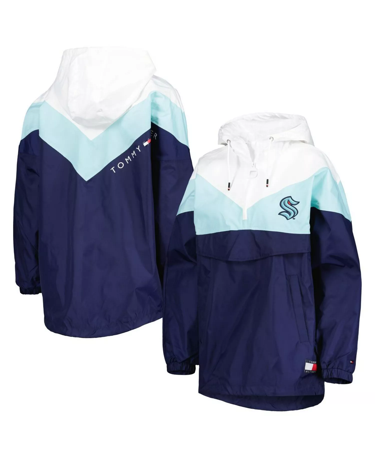 Women's Blue, Deep Sea Blue Seattle Kraken Staci Half-Zip Windbreaker Jacket - Blue, Deep Sea Blue - S