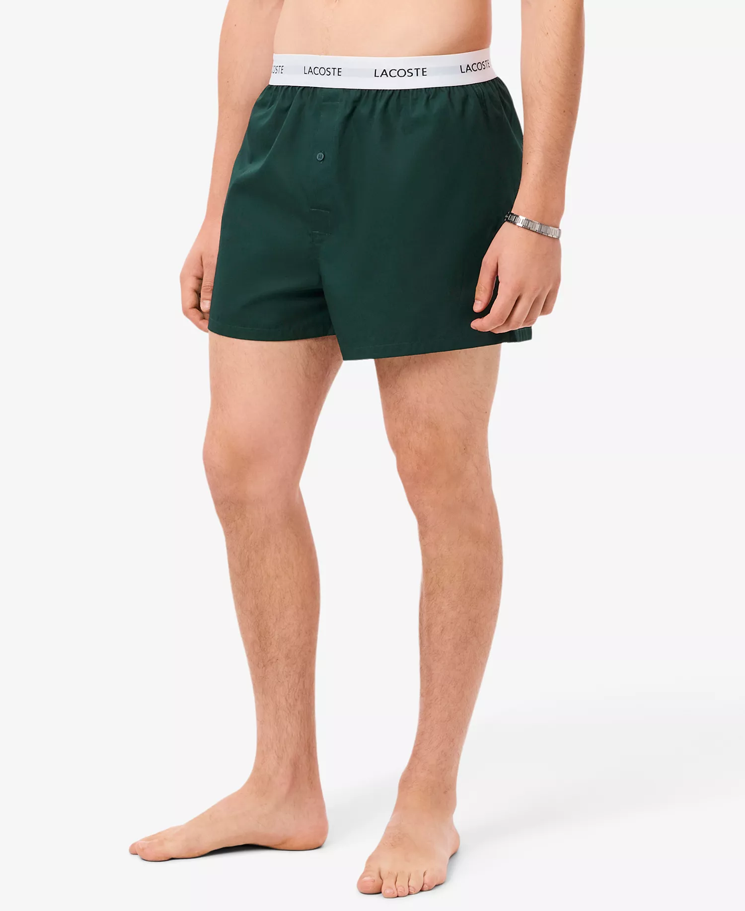 Men's 3-Pack Regular-Fit Woven Boxer Set - Black/Navy/Green - L