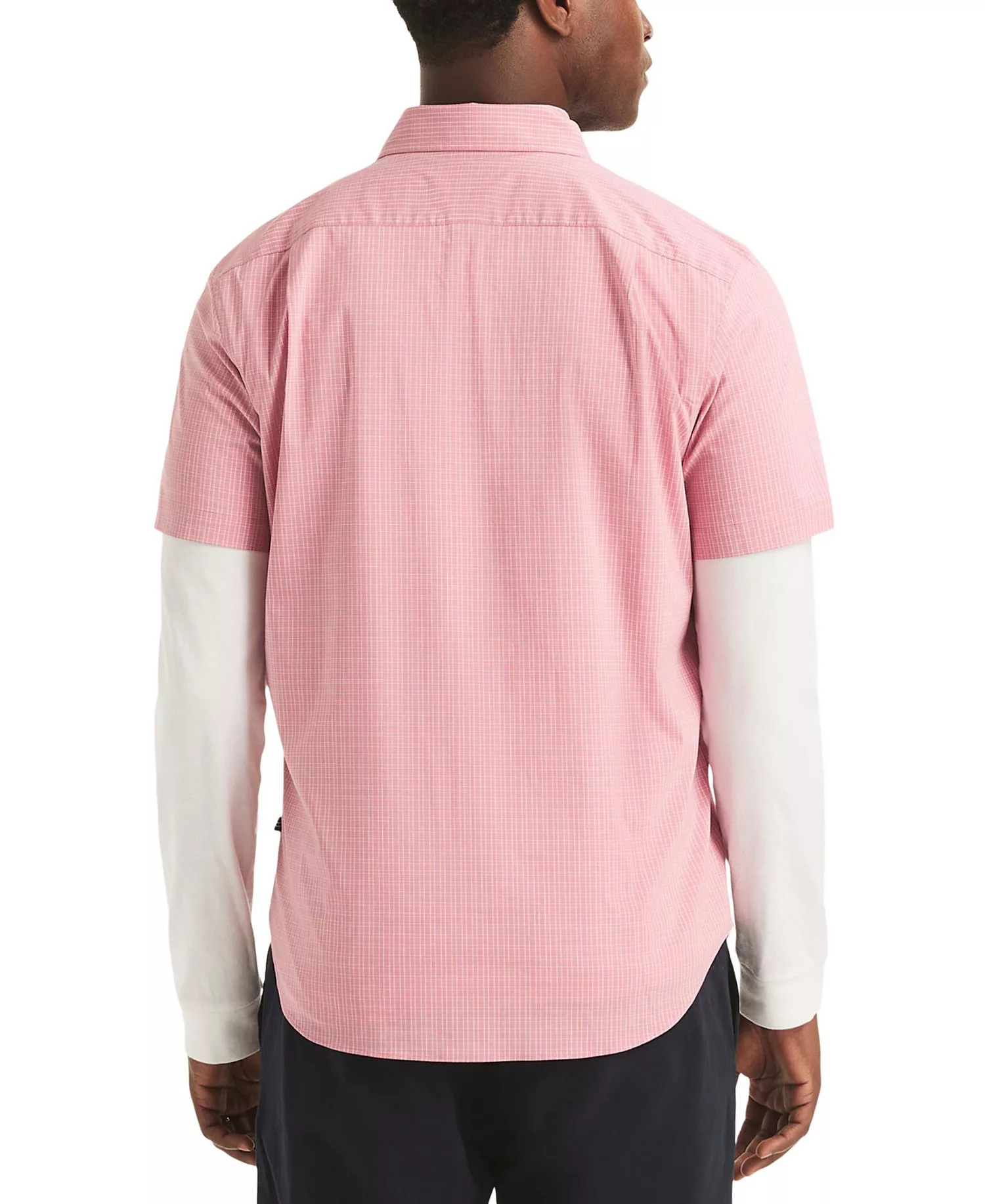 Men's Classic-Fit Short-Sleeve Check Shirt - Apricot Berry - L