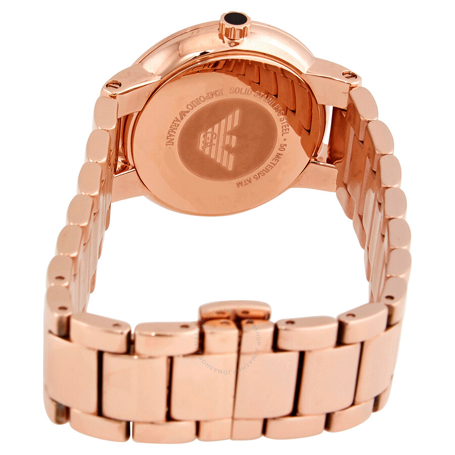 Emporio Armani Greta Quartz Crystal Black Dial Ladies Watch