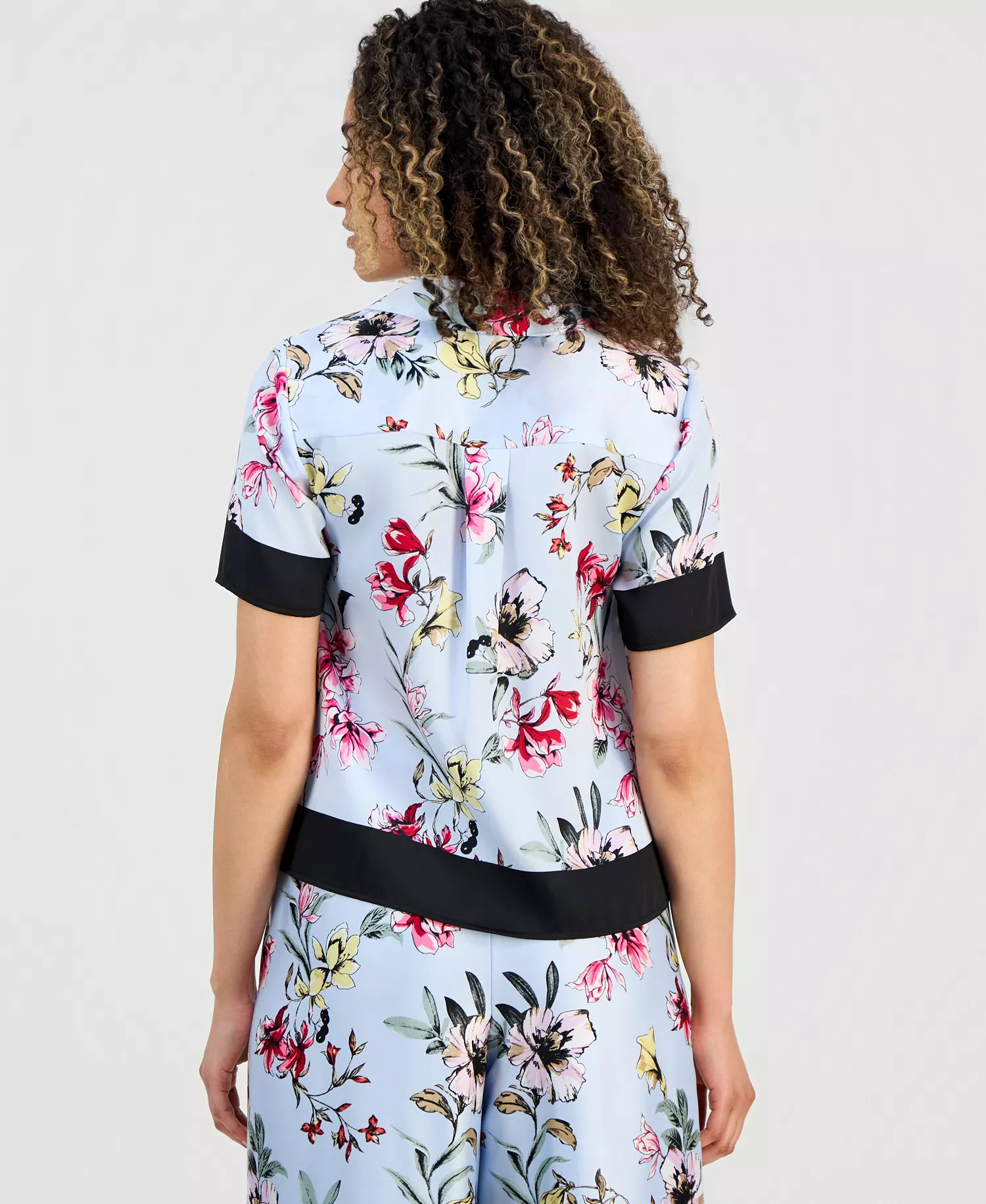 Petite Colorblocked Shirt, Macy's Exclusive - Dara Blooms - P/L