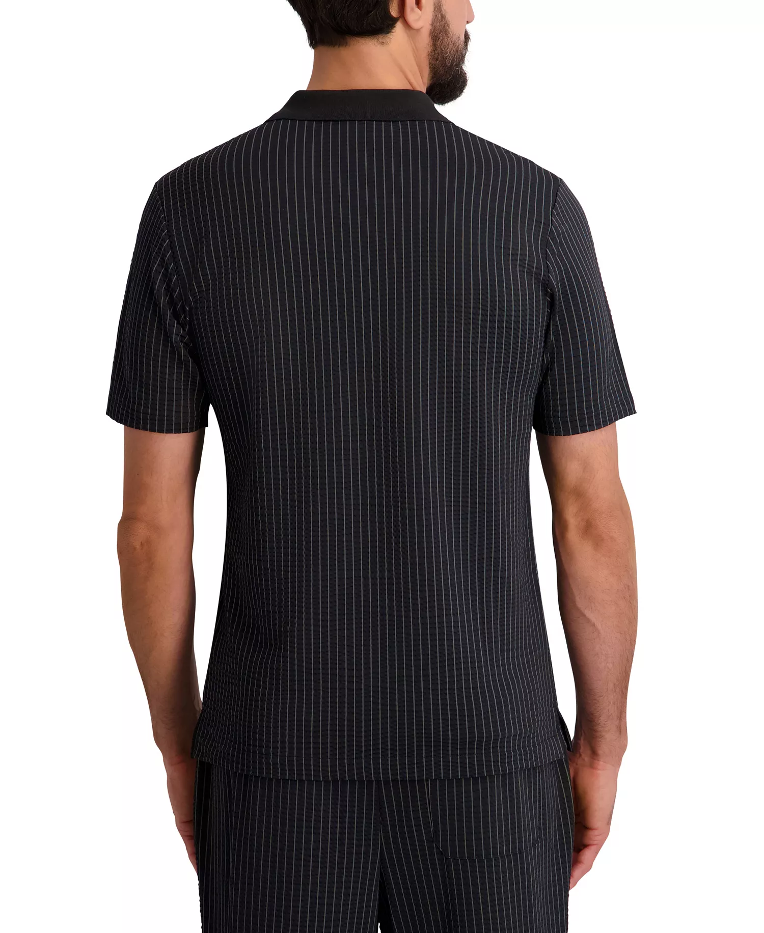 Men's Performance Striped Polo Shirt - Black - 2XL
