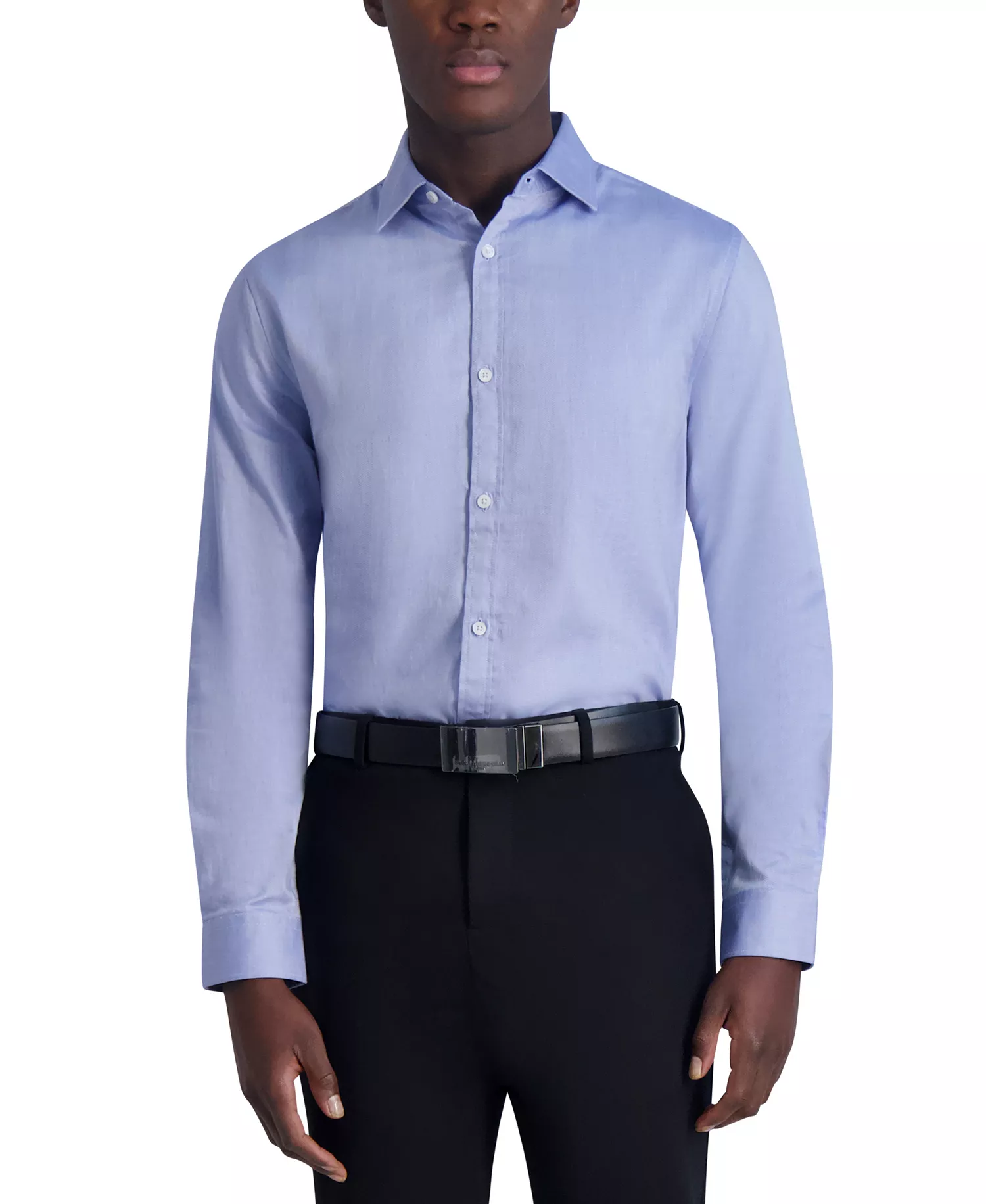 Men's Slim-Fit Woven Shirt - Blue - 14-14.5 32-33