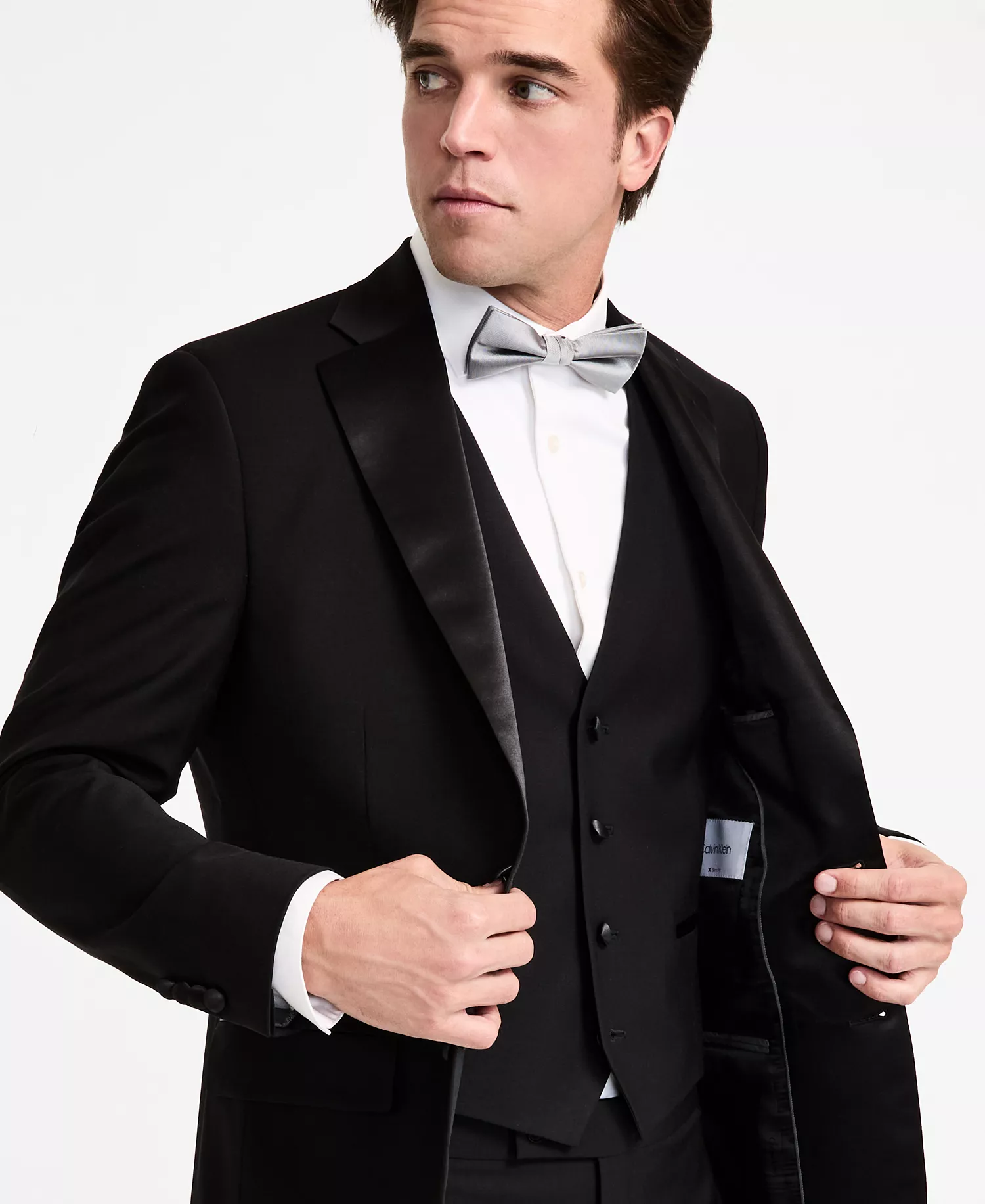 Men's Slim-Fit Wool-Blend Tuxedo Jacket - Black - 36R
