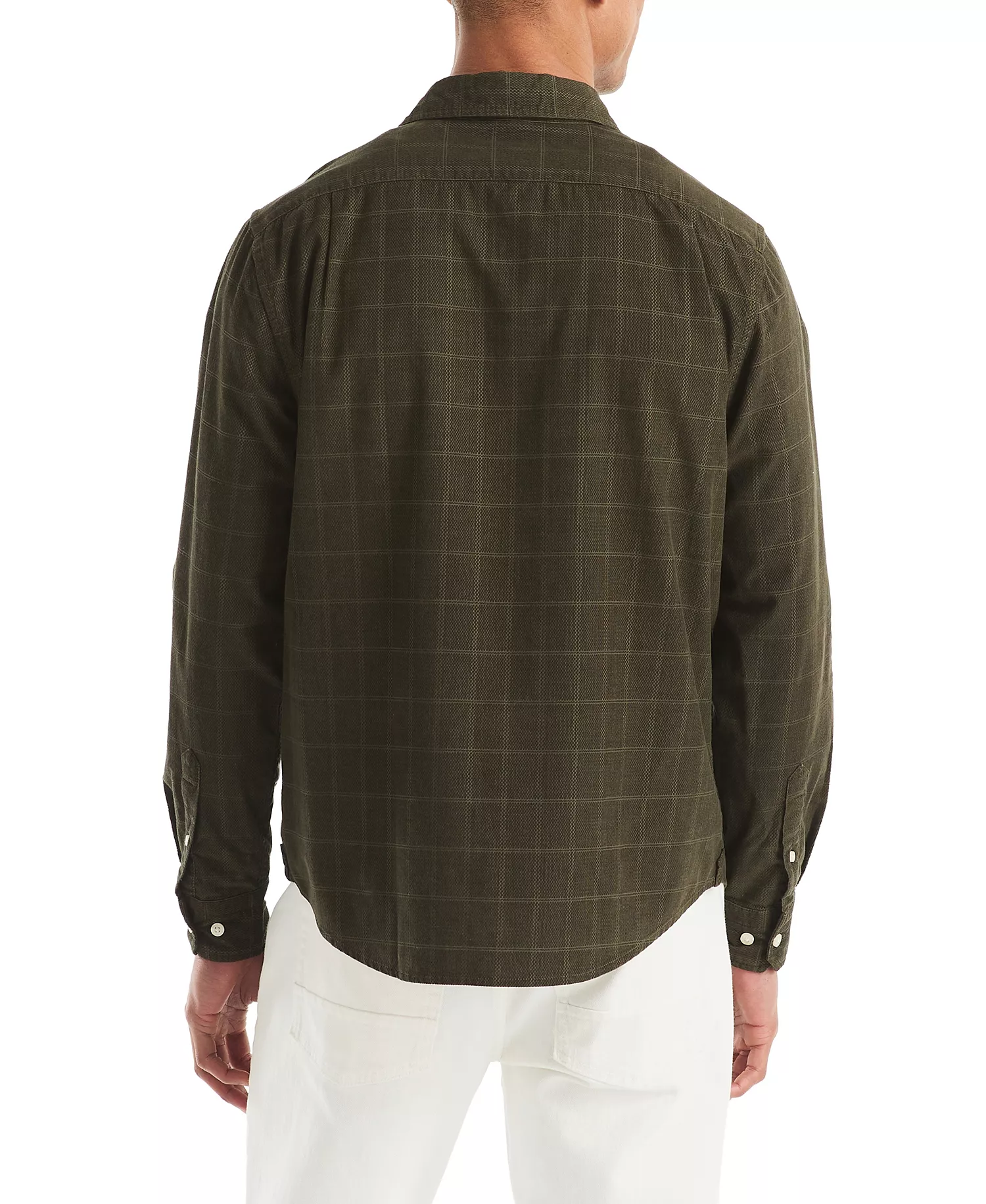 Men's Long Sleeve Corduroy Plaid Dobby Shirt - Forest Night - 2XL