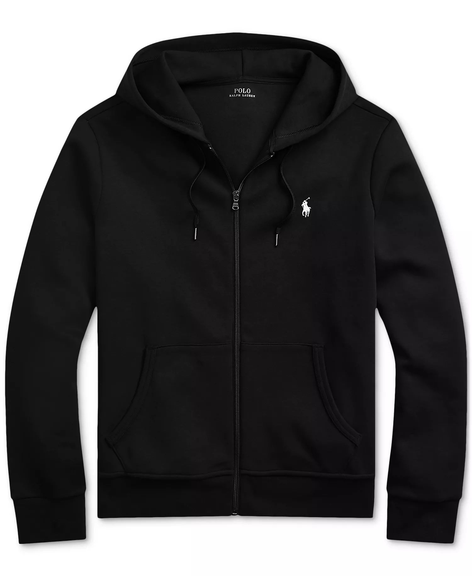Men's Double-Knit Full-Zip Hoodie - Black - 2XL