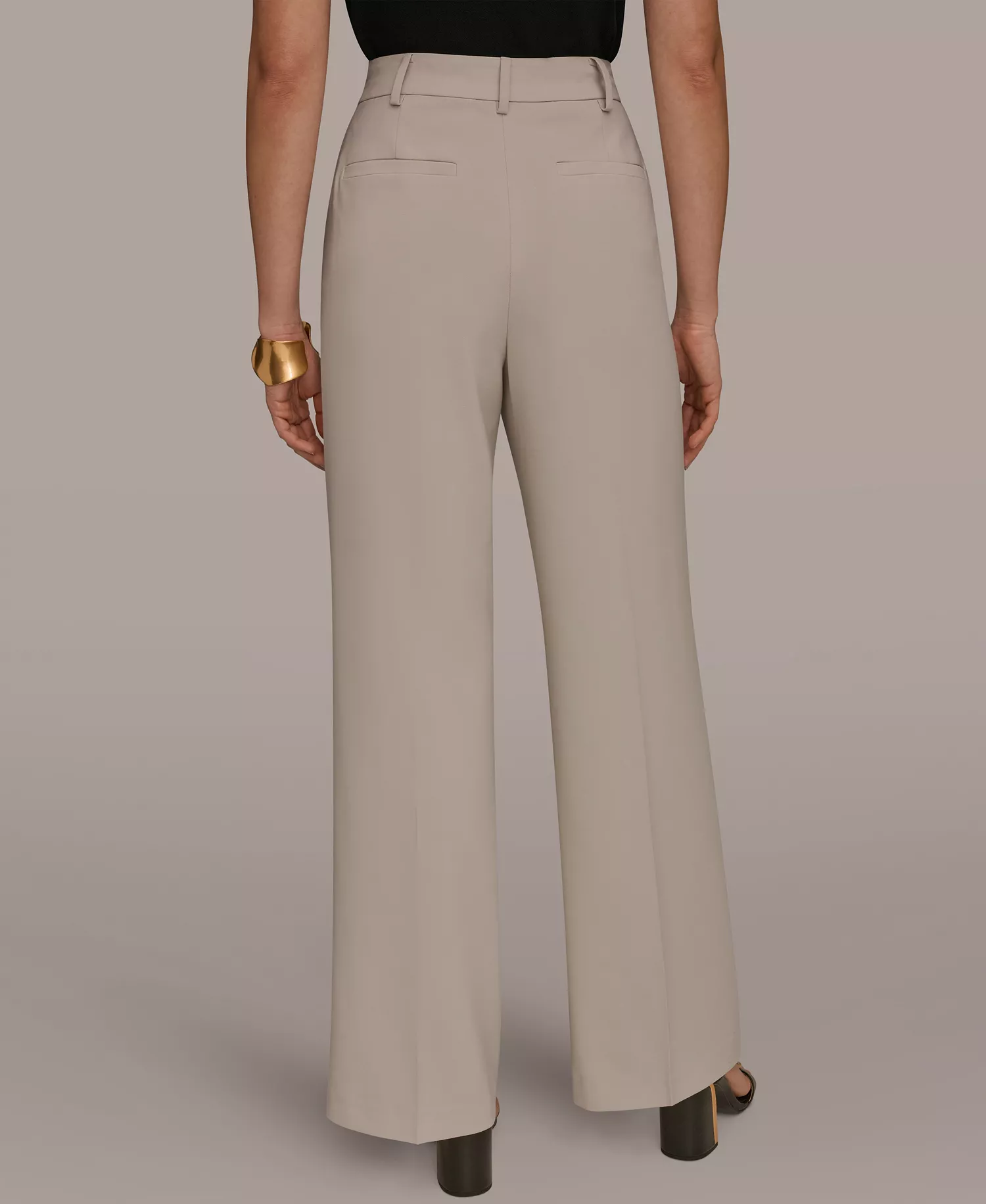 Women's Pleated Wide Leg Pants - Tuscan Gray - 10