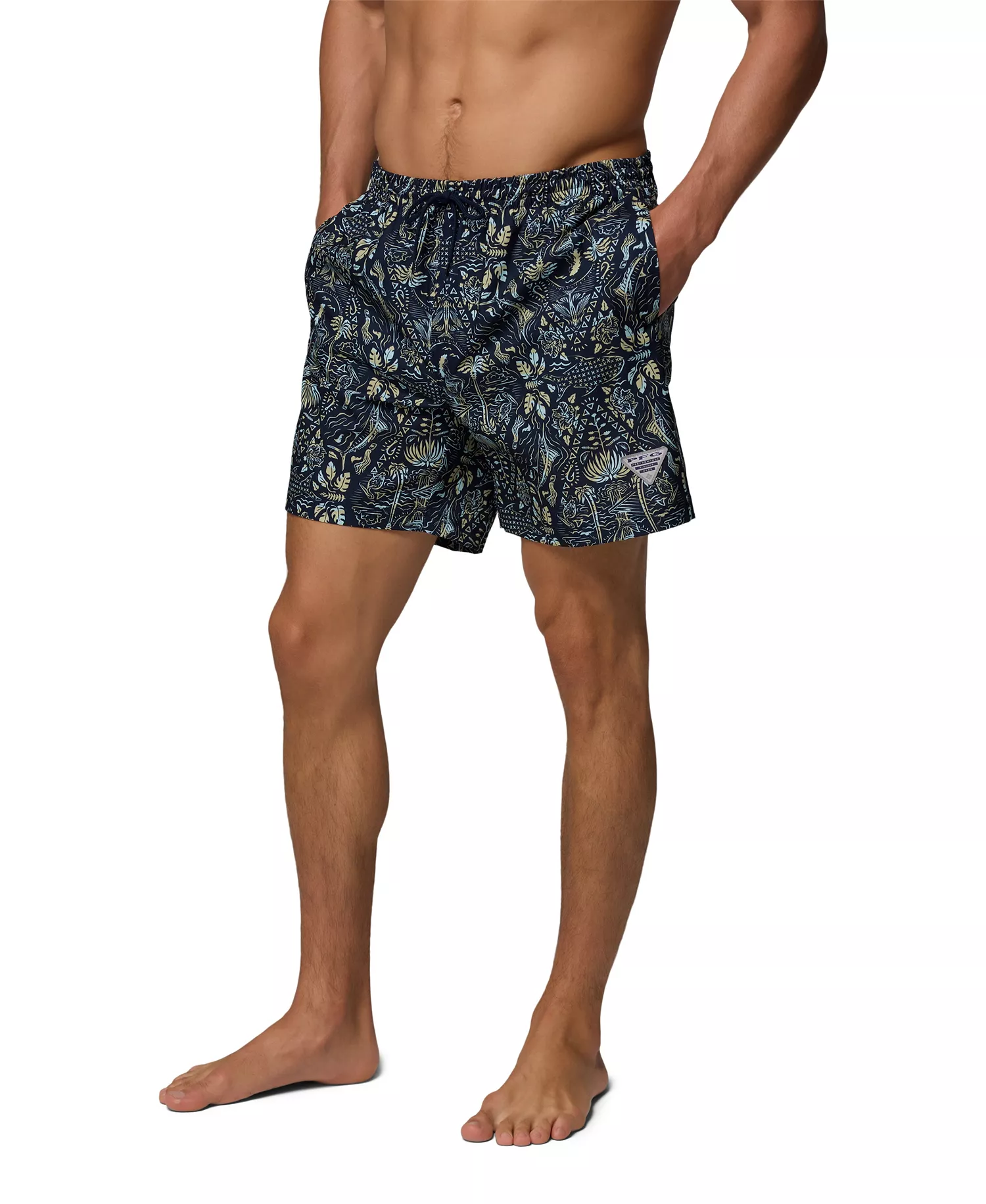 Men's PFG Rambler™ Printed Water Short - Collegiate Navy Seasirens - 2XL