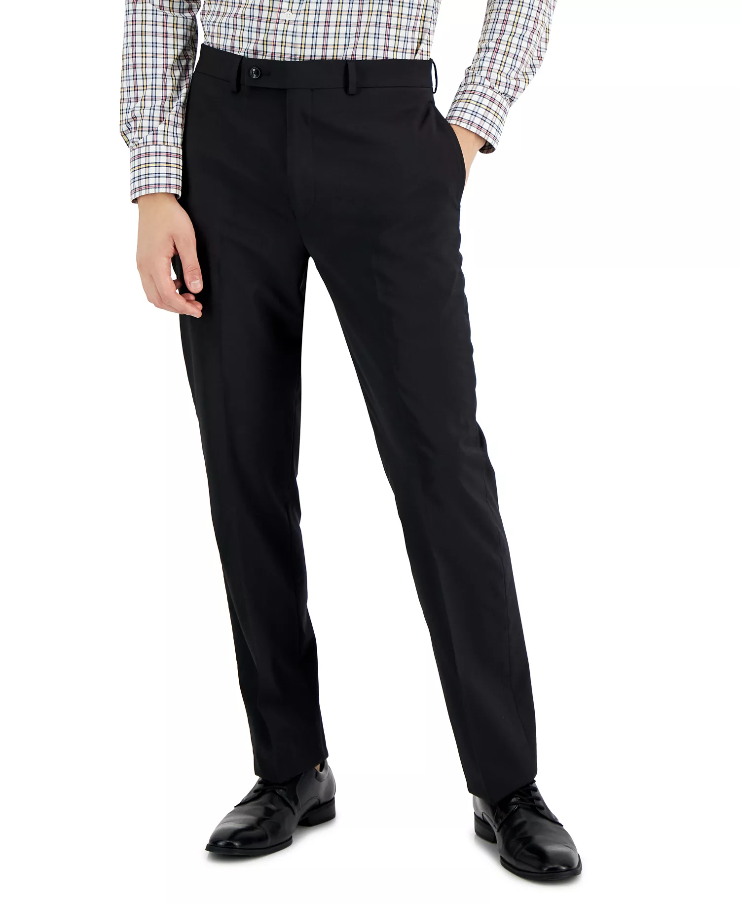 Men's Slim-Fit Wool Infinite Stretch Suit Pants- CLOSE OUT! - Black - 33 - 32