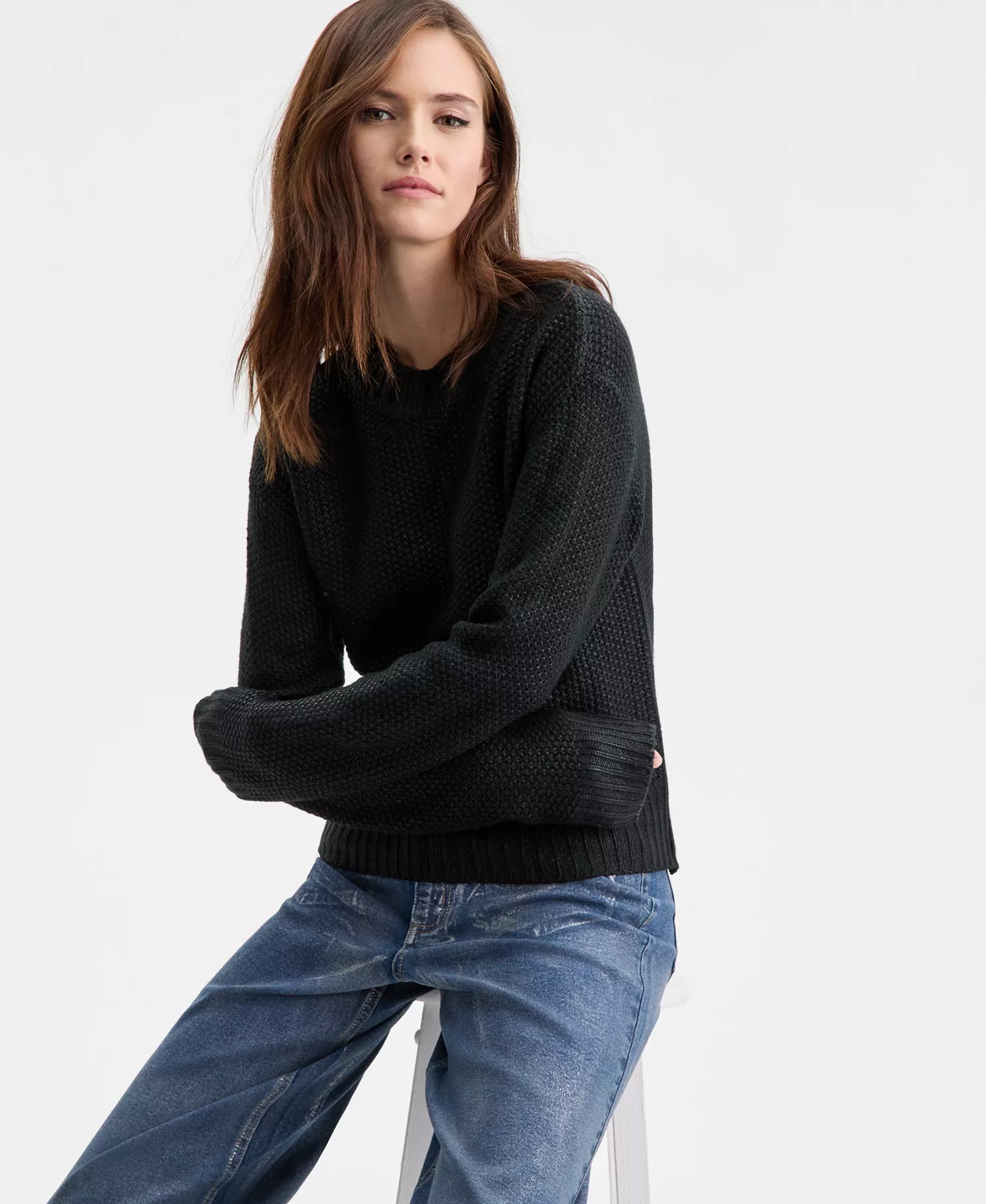 Women's Shine Sweater, Macy's Exclusive - Black - L