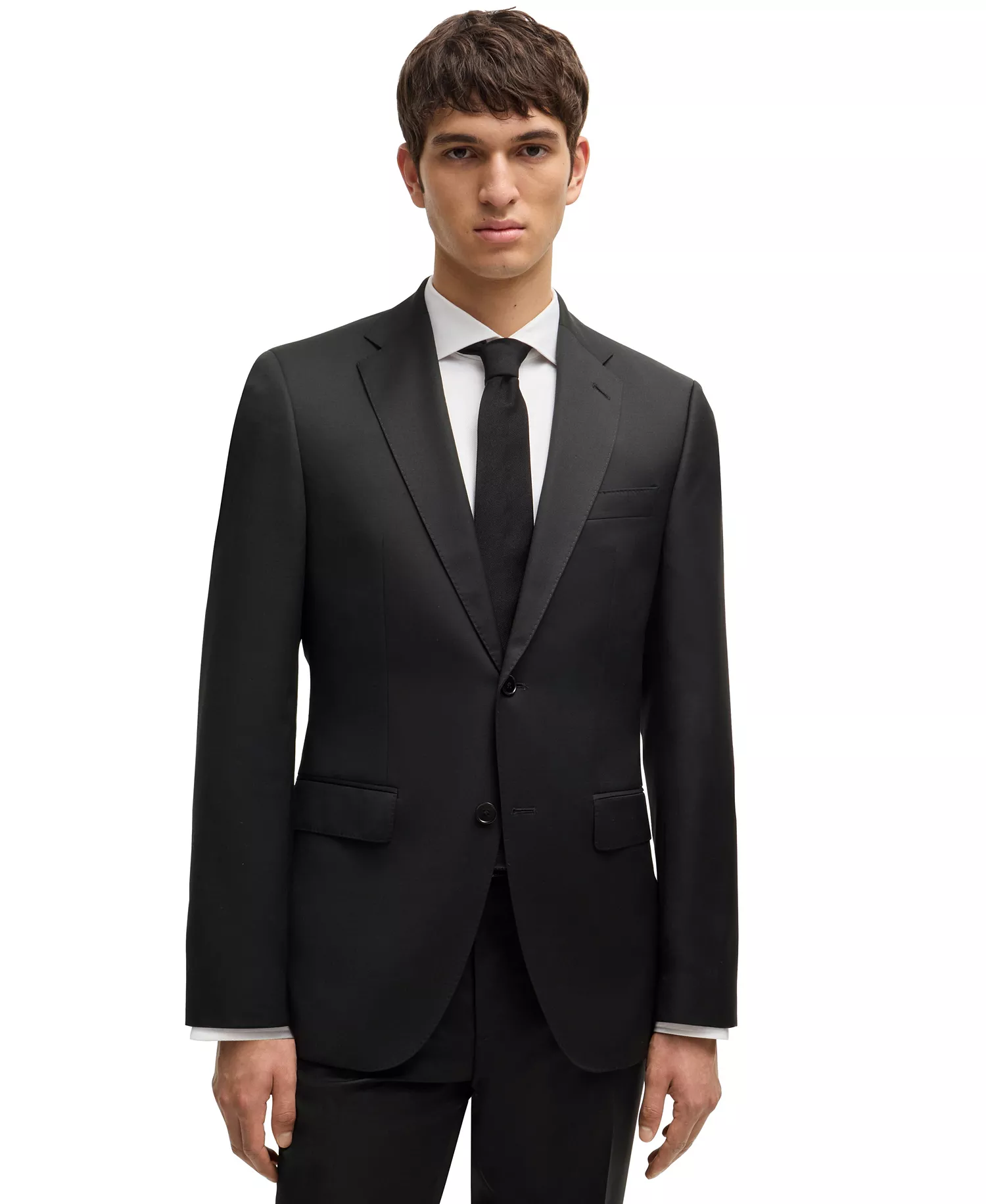 BOSS by Men's Virgin-Wool Serge Suit Jacket - Black - 36R