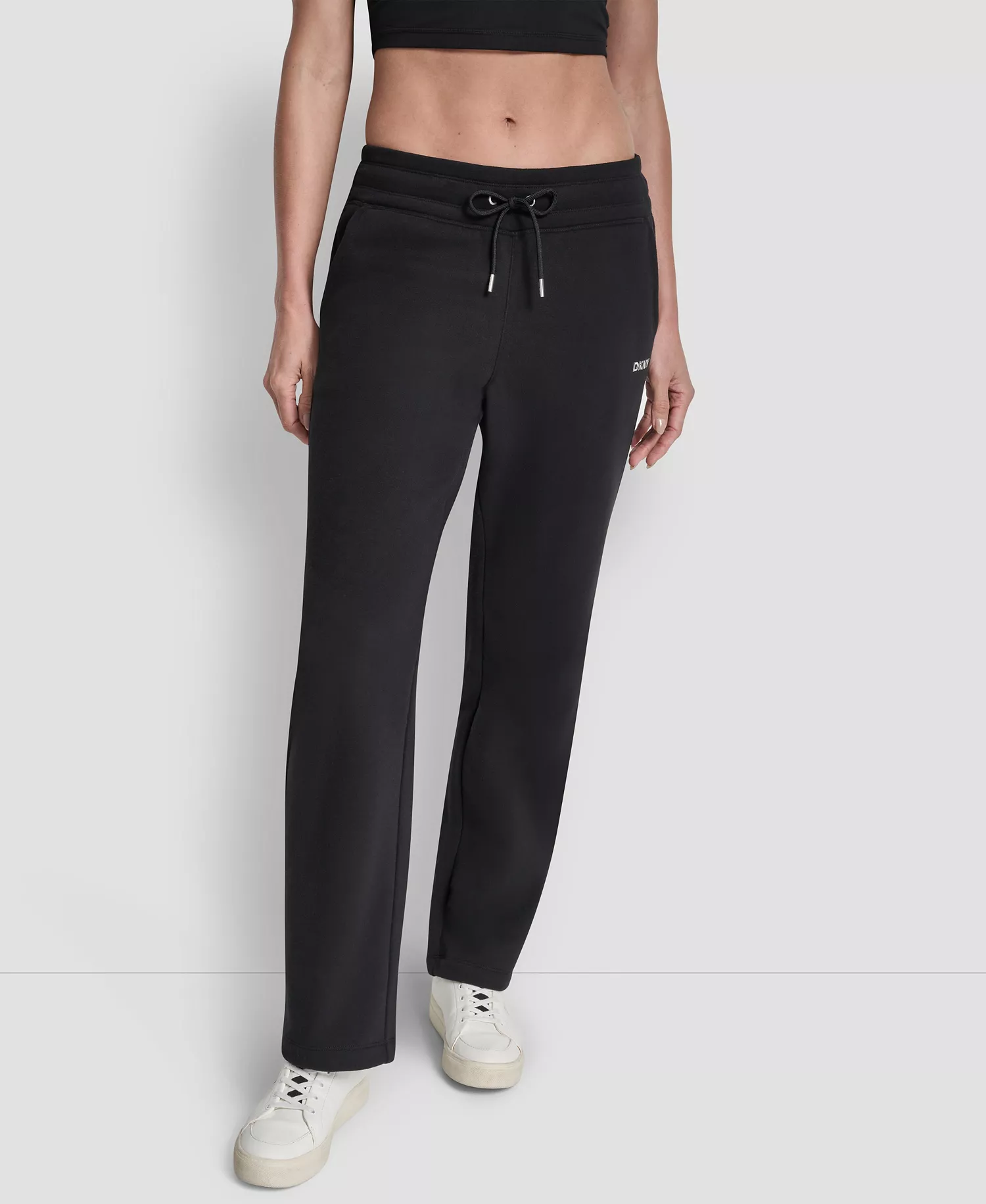 Women's Metallic Bubble Open Leg Pull-On Pants - Black - L