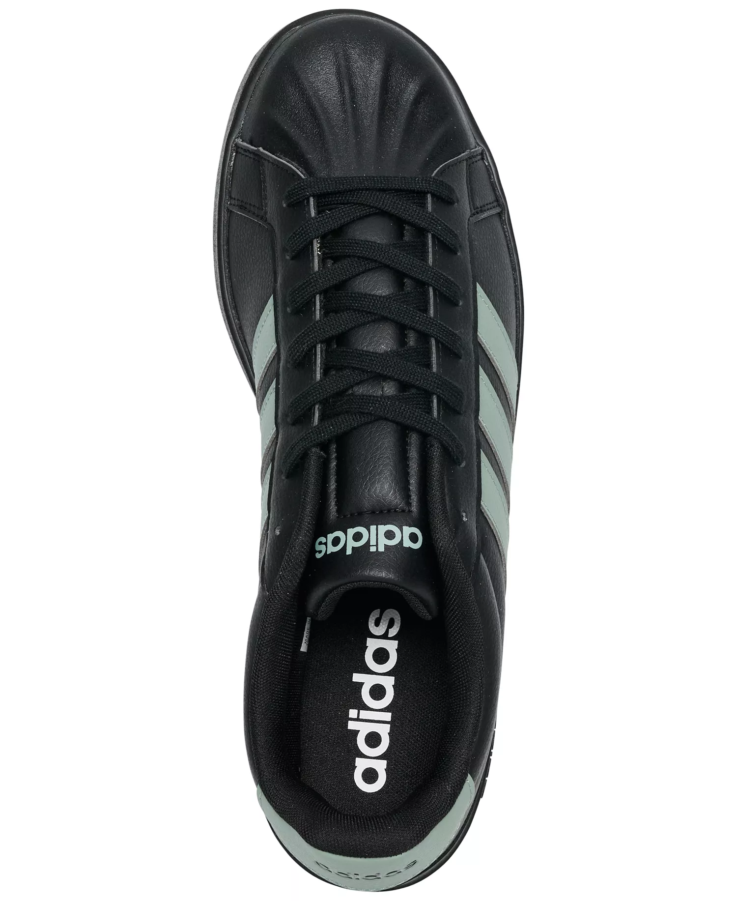 Men's Street Talk Casual Sneakers from Finish Line - Black, Silver Green - 10