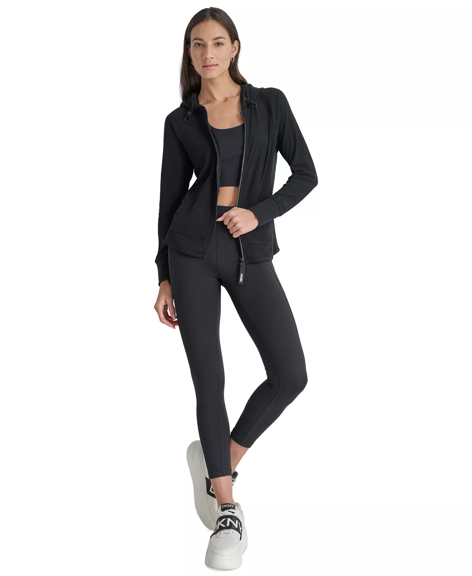 Women's Sport Zip-Front Hoodie - Black - L