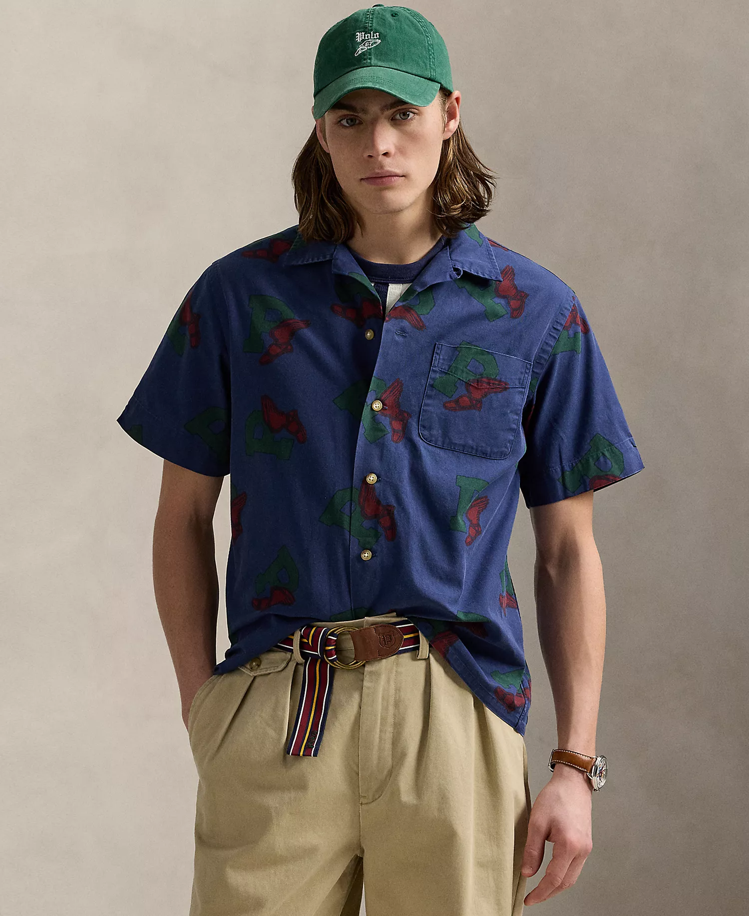 Men's Classic-Fit P-Wing Camp Shirt - Sketched P Wing - XS