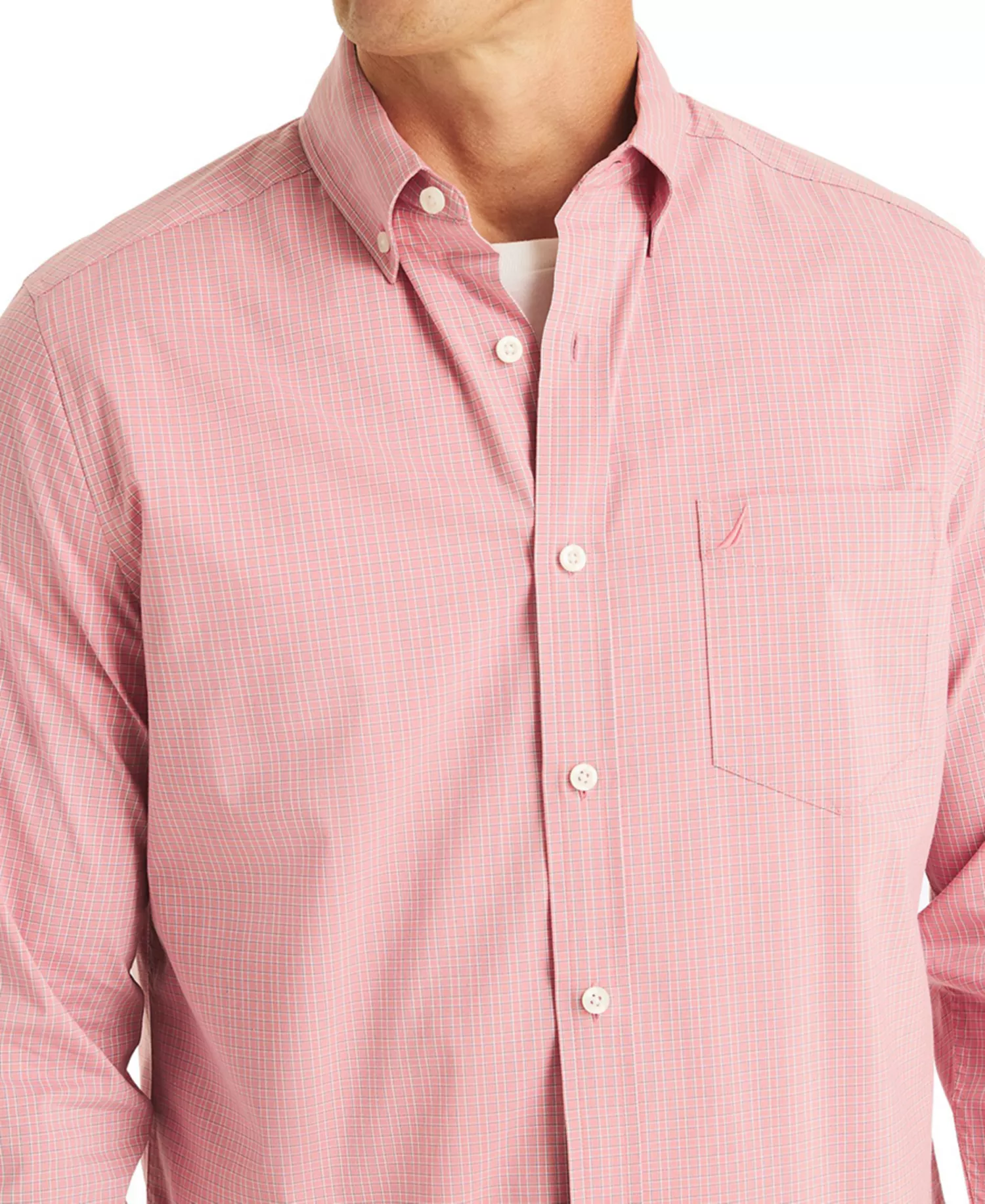 Men's Plaid Long-Sleeve Shirt - Apricot Berry - 2XL