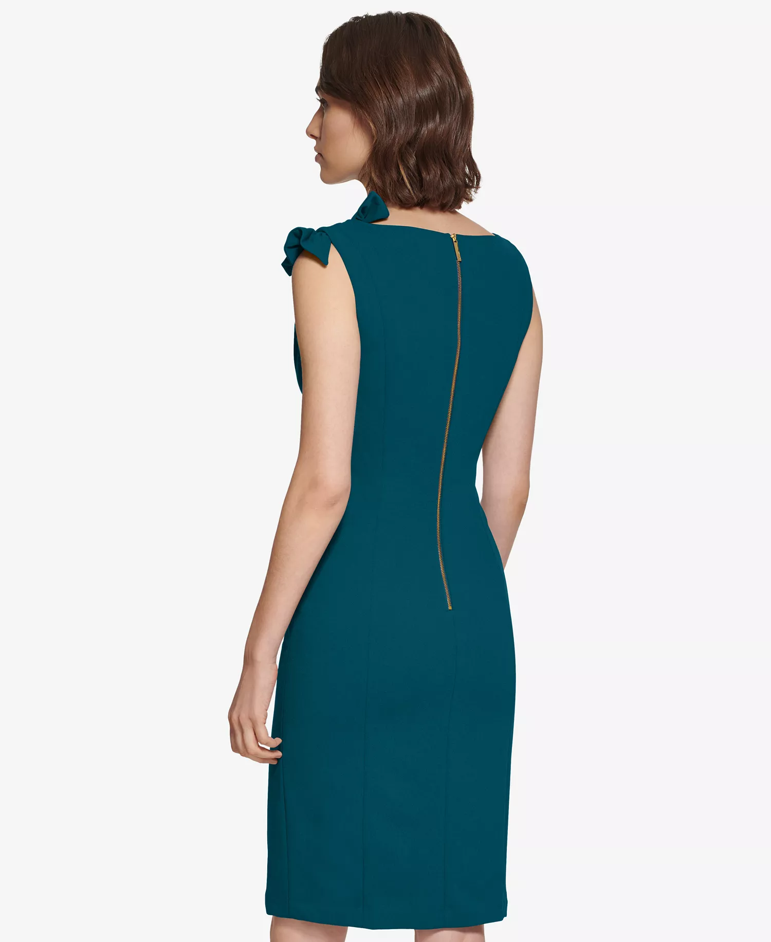Women's Boat Neck Short Dress - Cypress - 10