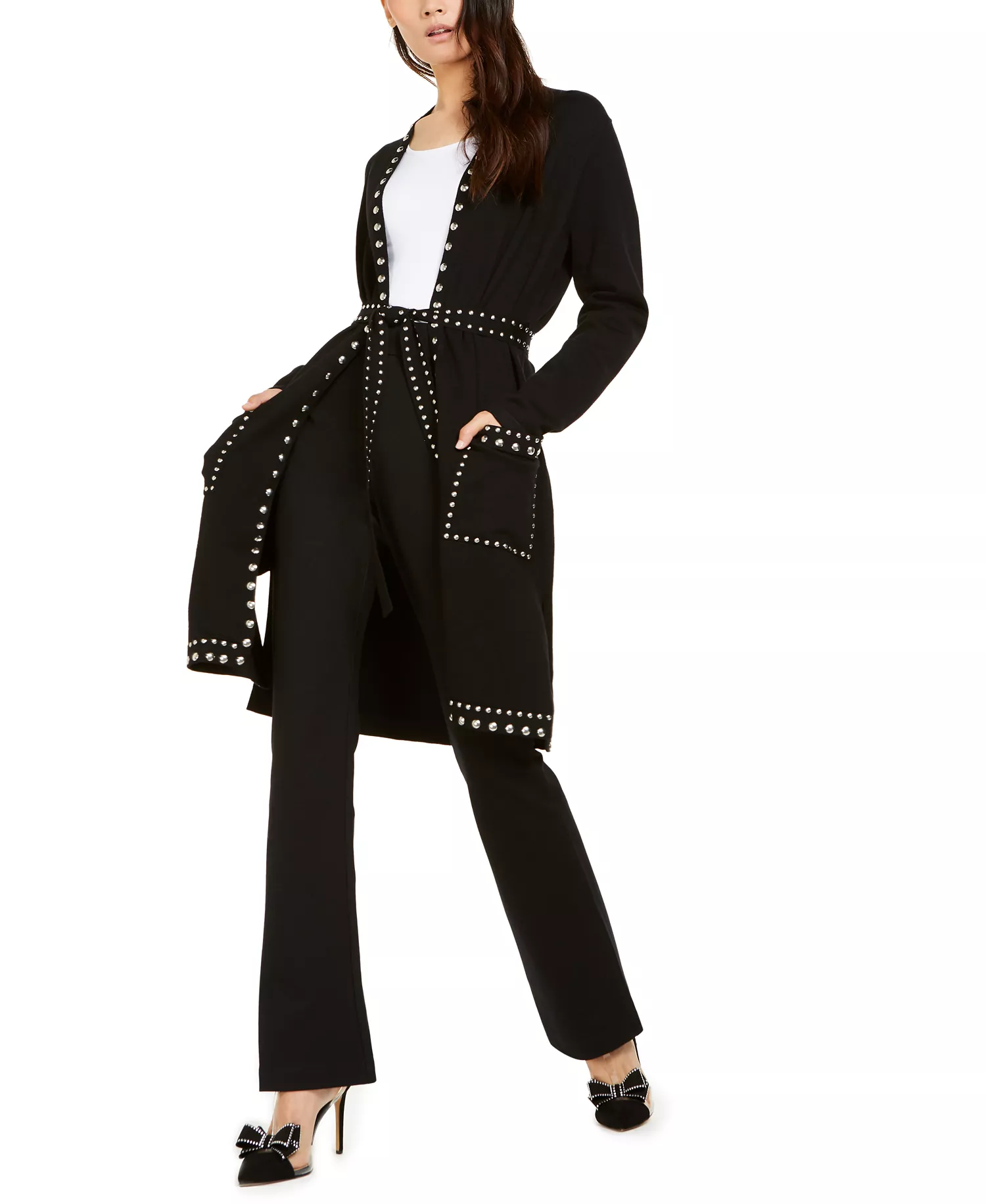 Petite High-Rise Zip-Pocket Pants, Created for Macy's - Deep Black - 0P