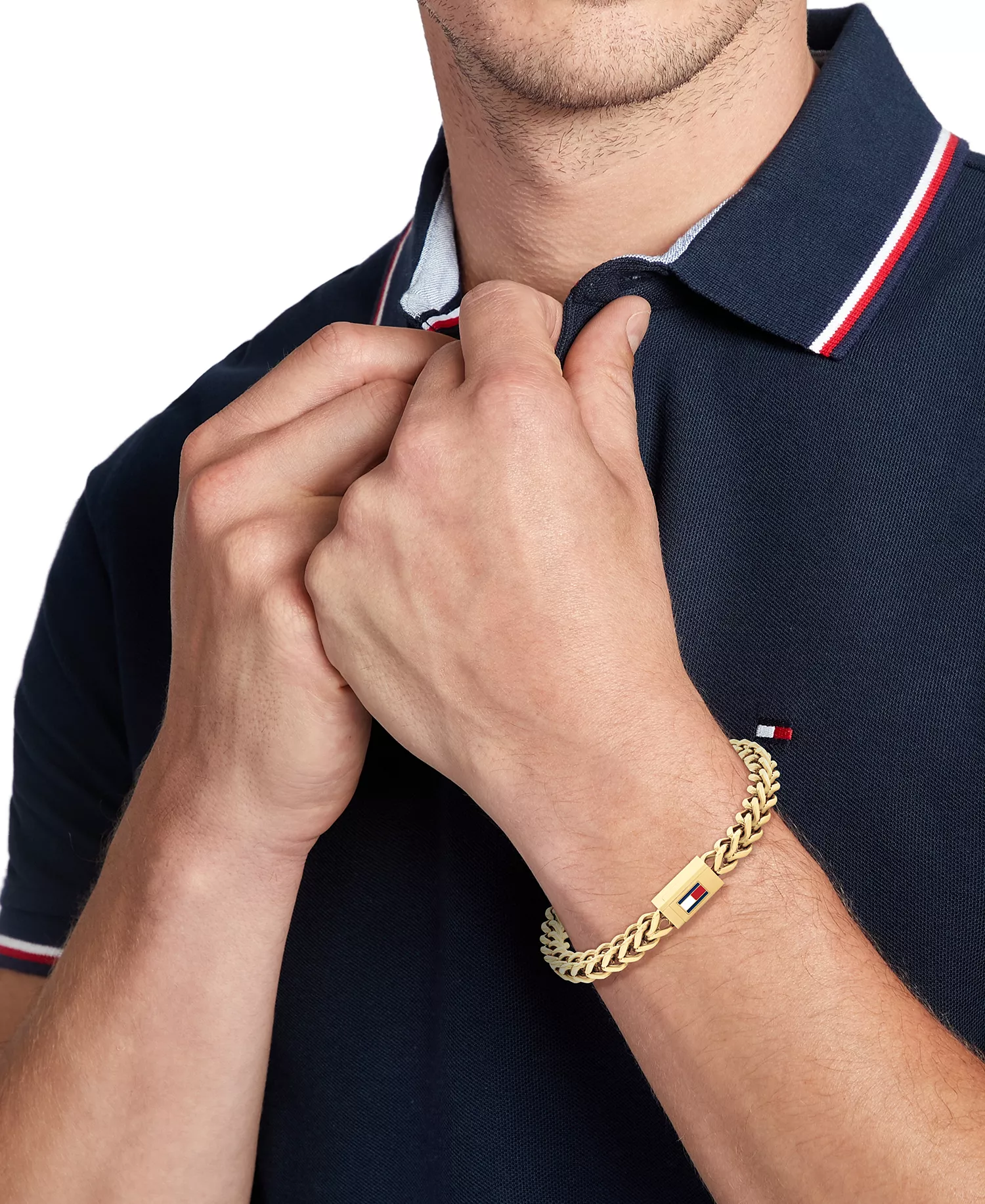 Men's Gold-Plated Stainless Steel Braided Bracelet - Gold Plated Stainless Steel - ONE SIZE