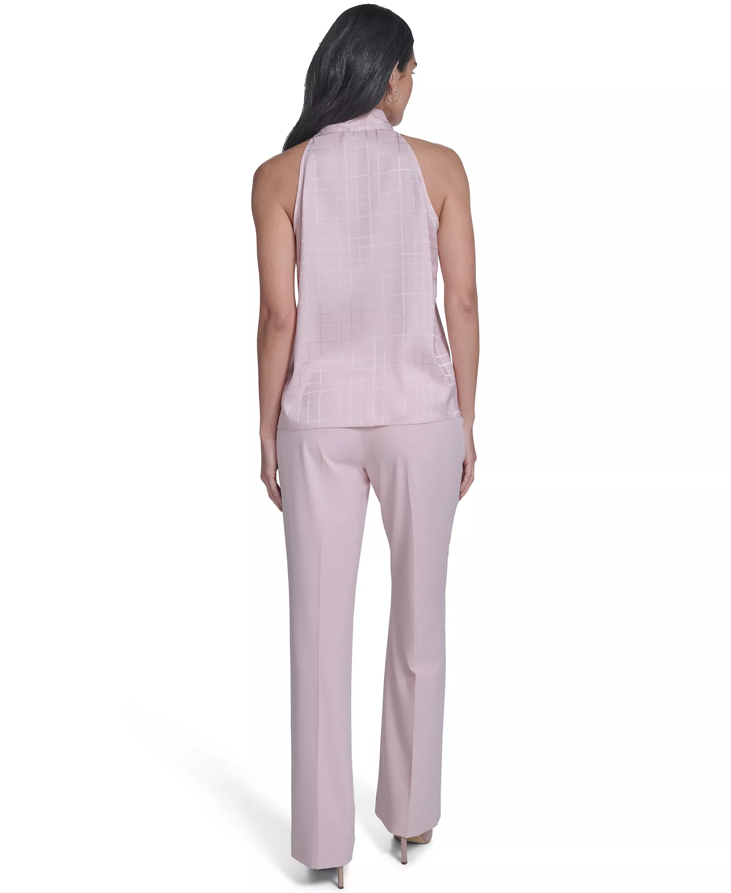 Women's Sleeveless Tie Neck Blouse - Petal - L