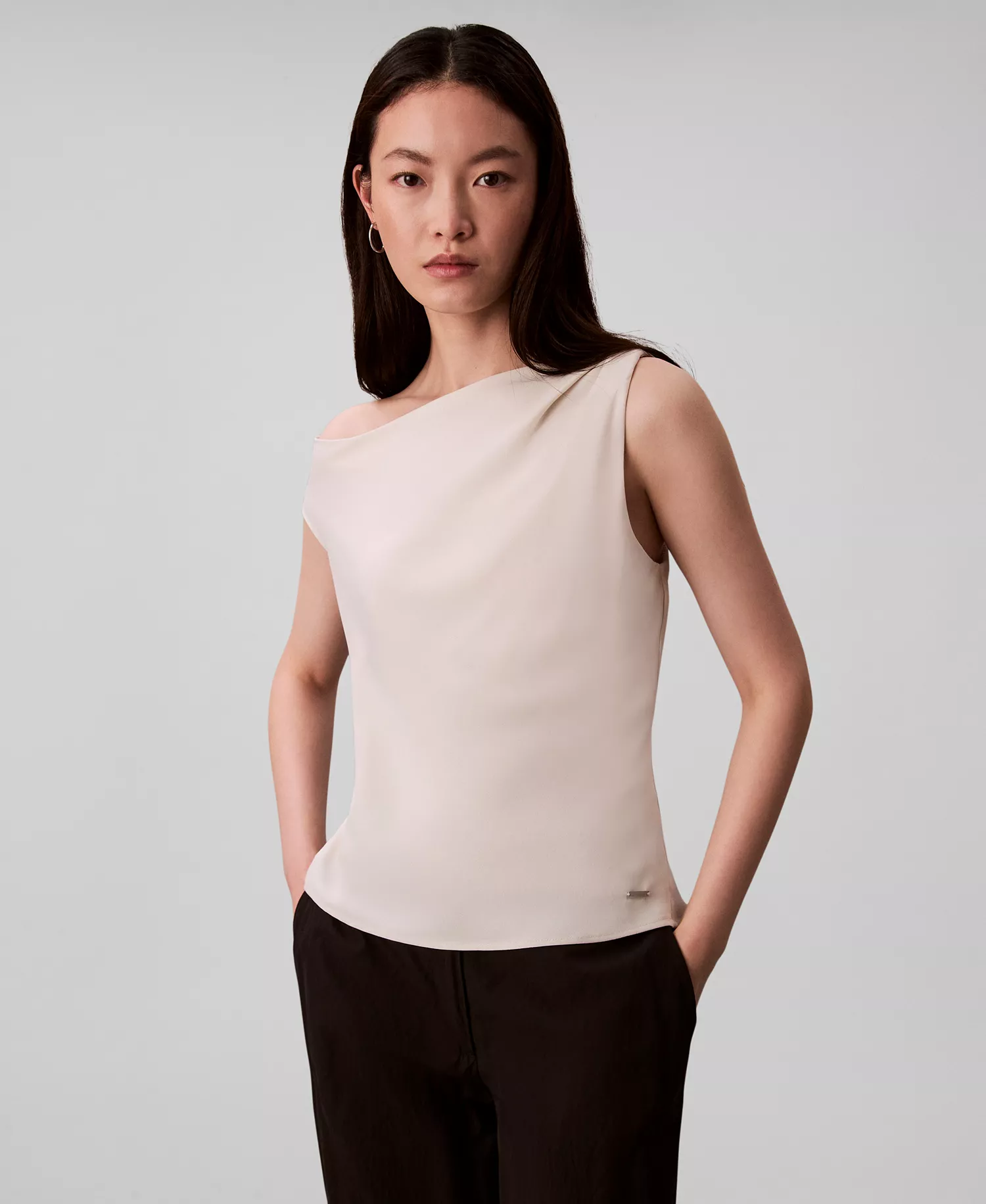 Women's One-Shoulder Top - Chalk - 14