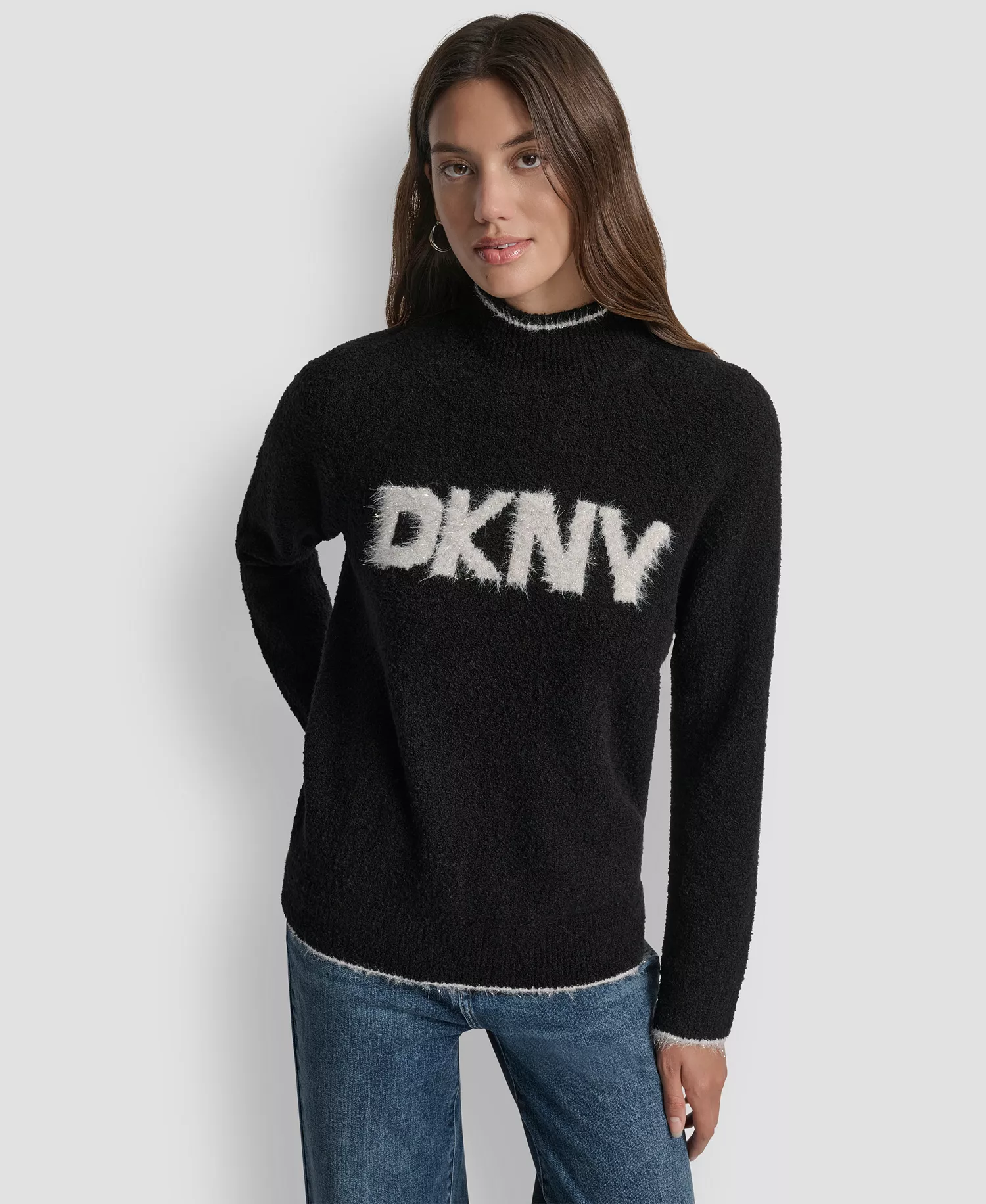 Women's Tinsel Logo Detail Sweater - Black/Gold - XS