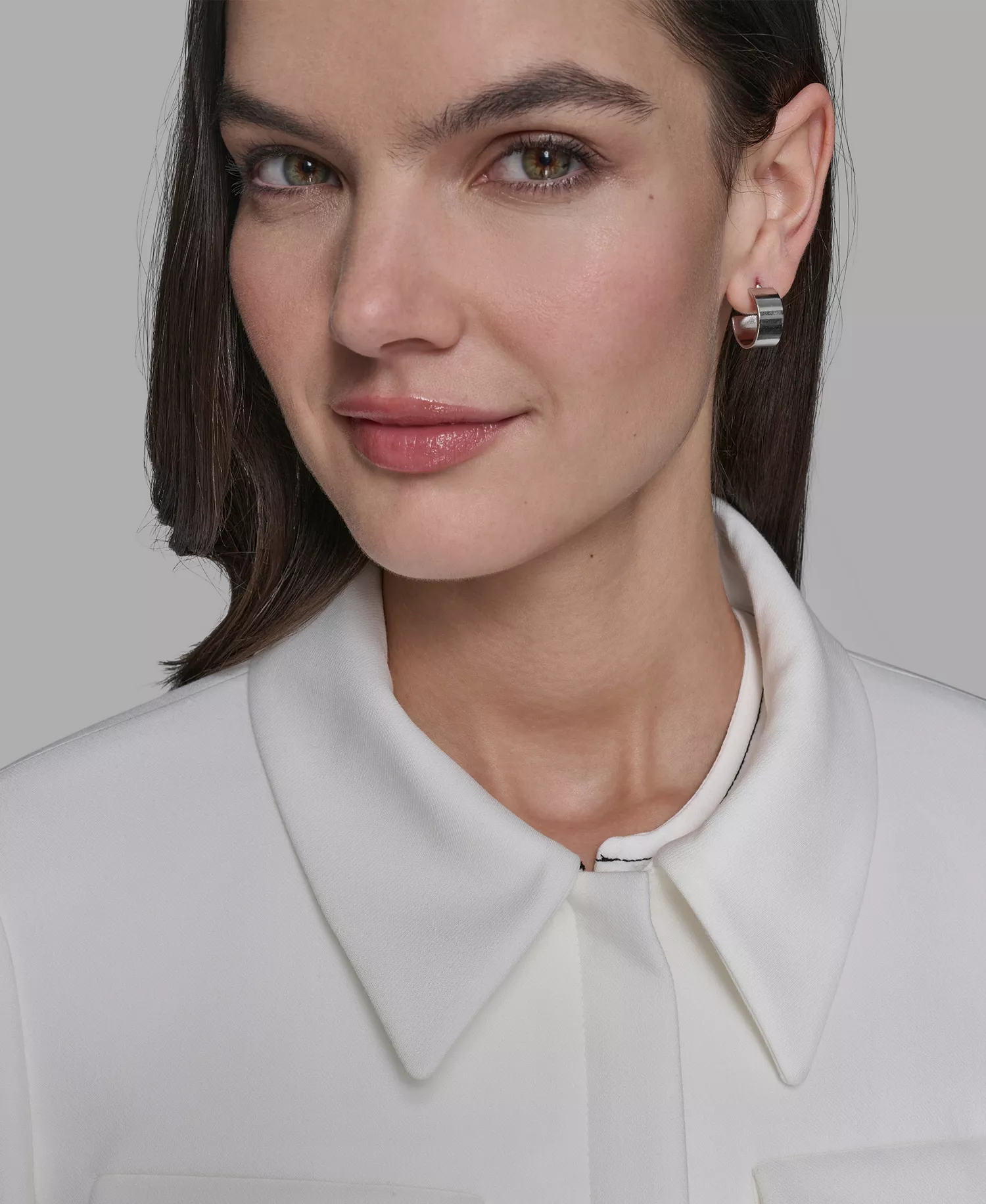 Women's Zip-Front Collared Jacket - Soft White - 10