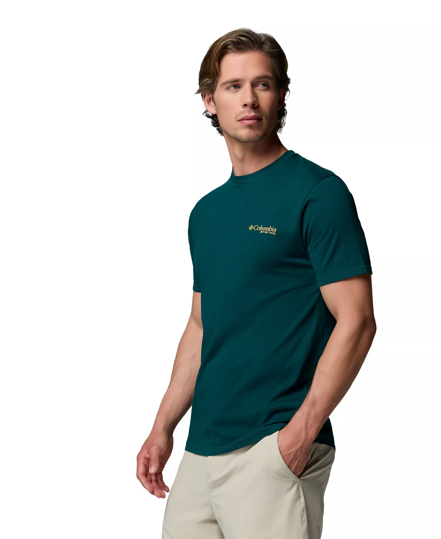 Men's PFG Border Graphic T-Shirt - MIDNIGHT/TEAL - L