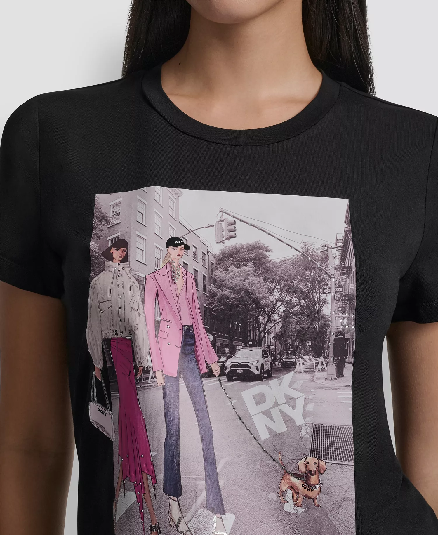 Women's Bleecker Conversational Short-Sleeve T-Shirt - Black - L