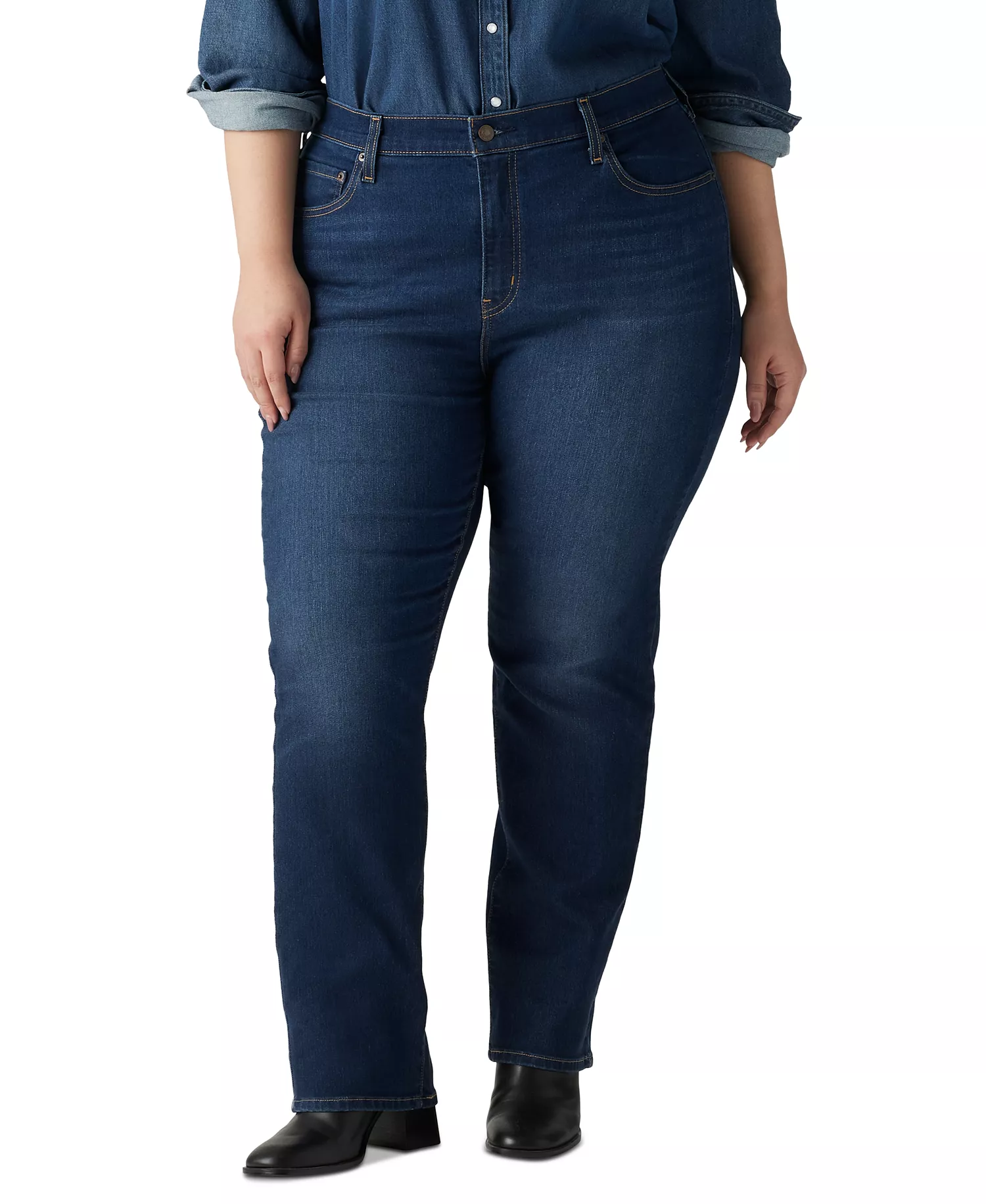Plus Size Chelsea High-Rise Straight-Leg Jeans - Chelsea Carbon Glow - 14W