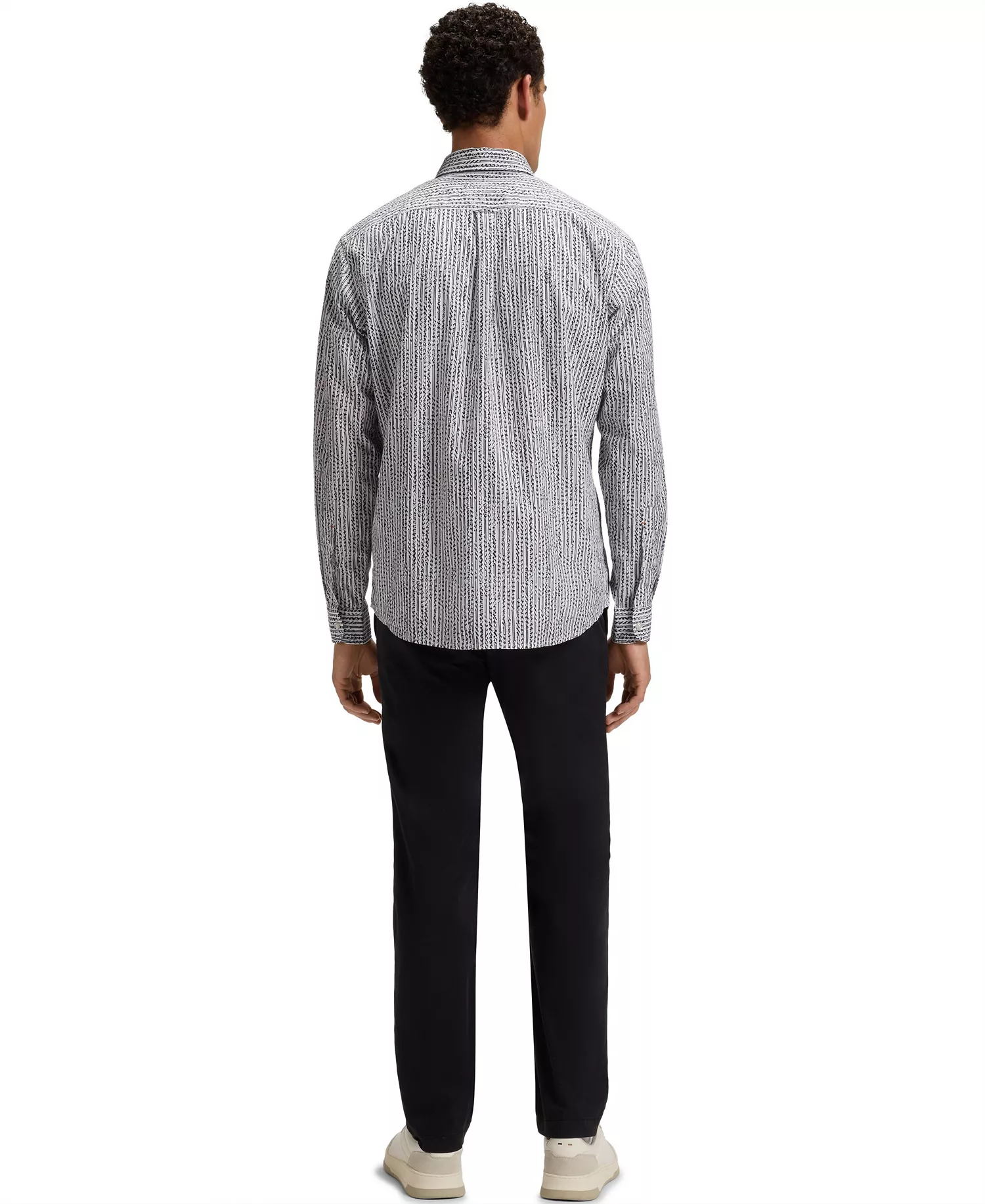 Men's Cotton Poplin Regular-Fit Shirt - White - L