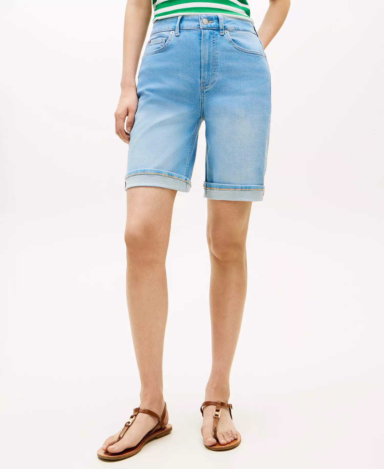 Women's 5-Pocket Denim Shorts - Light Blue - 10