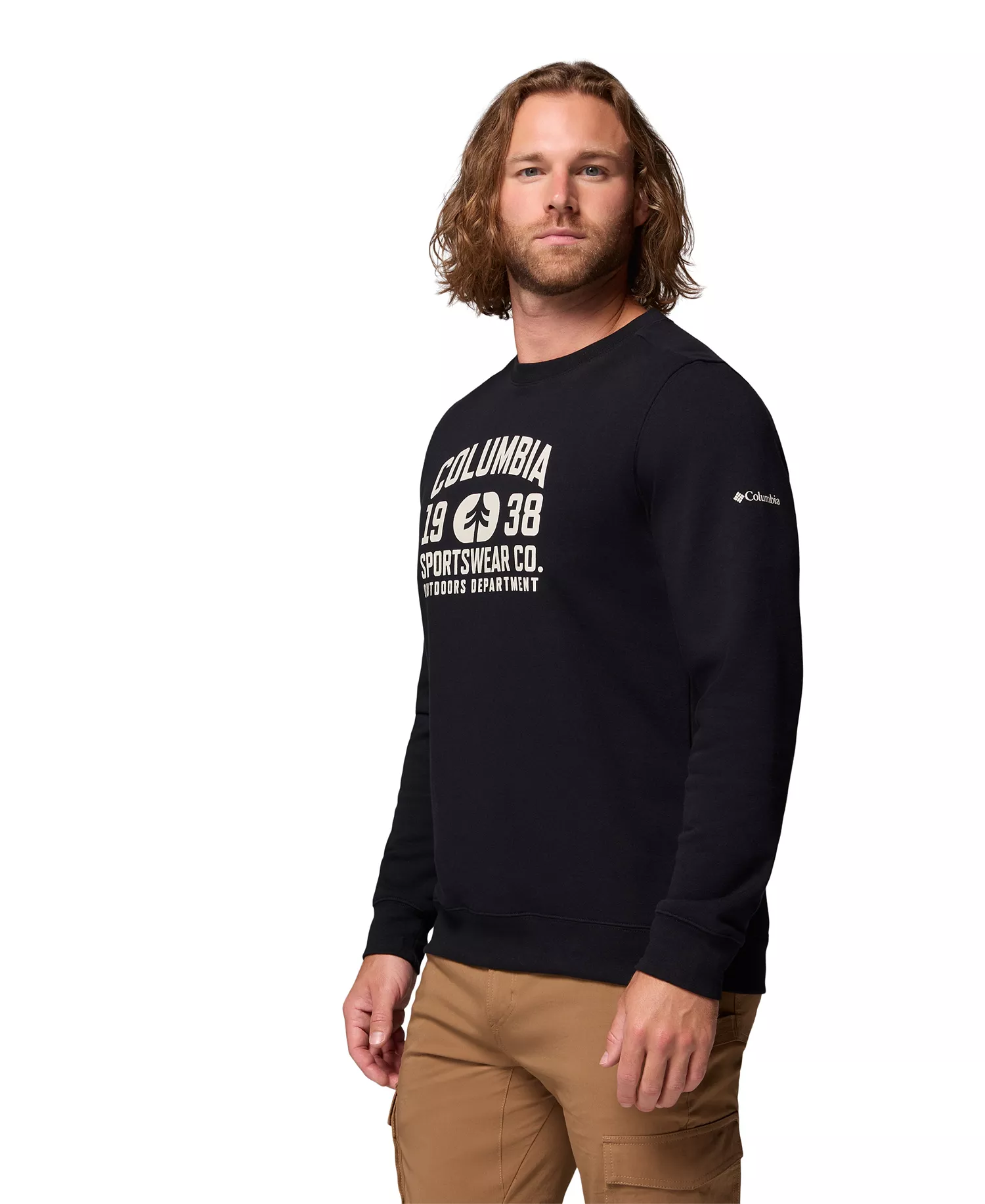 Men's Trek Crew Sweatshirt - Black, Outdoor Arch - L