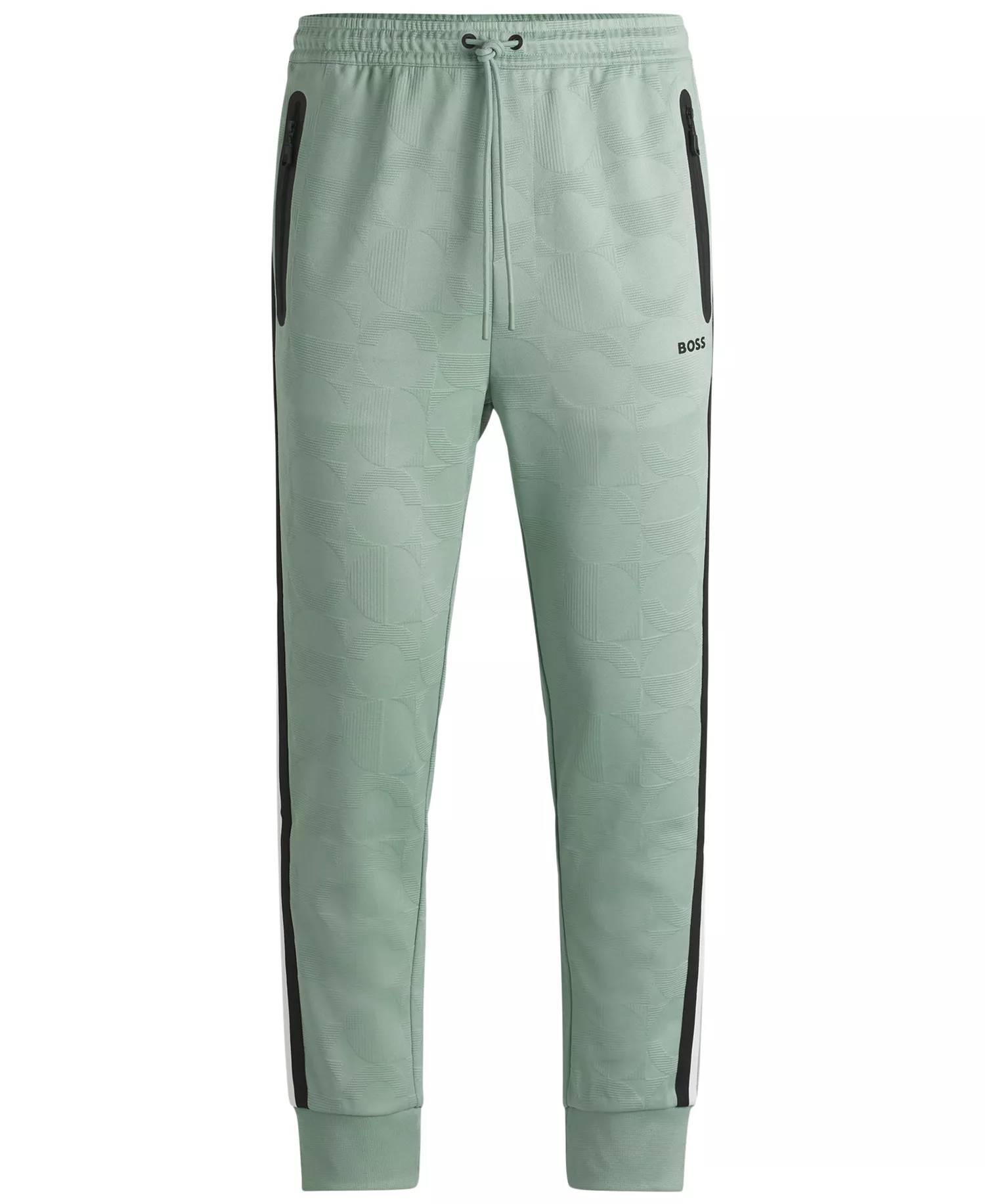 Men's Jacquard-Woven Relaxed-Fit Tracksuit Bottoms - Open Green - 3XL