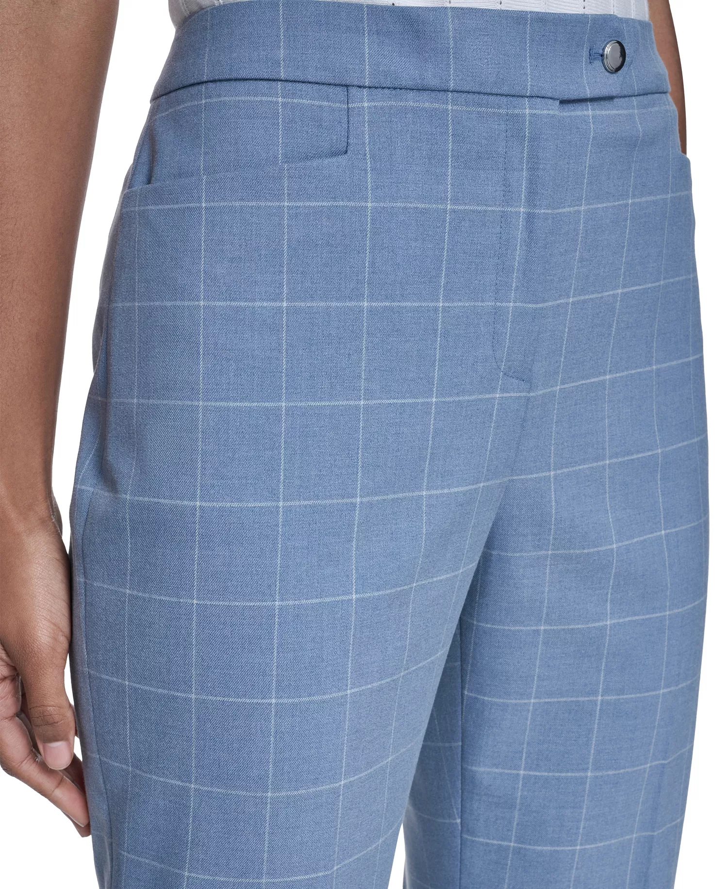 Women's Windowpane Modern Fit Pants - Light Flint/cream - 10