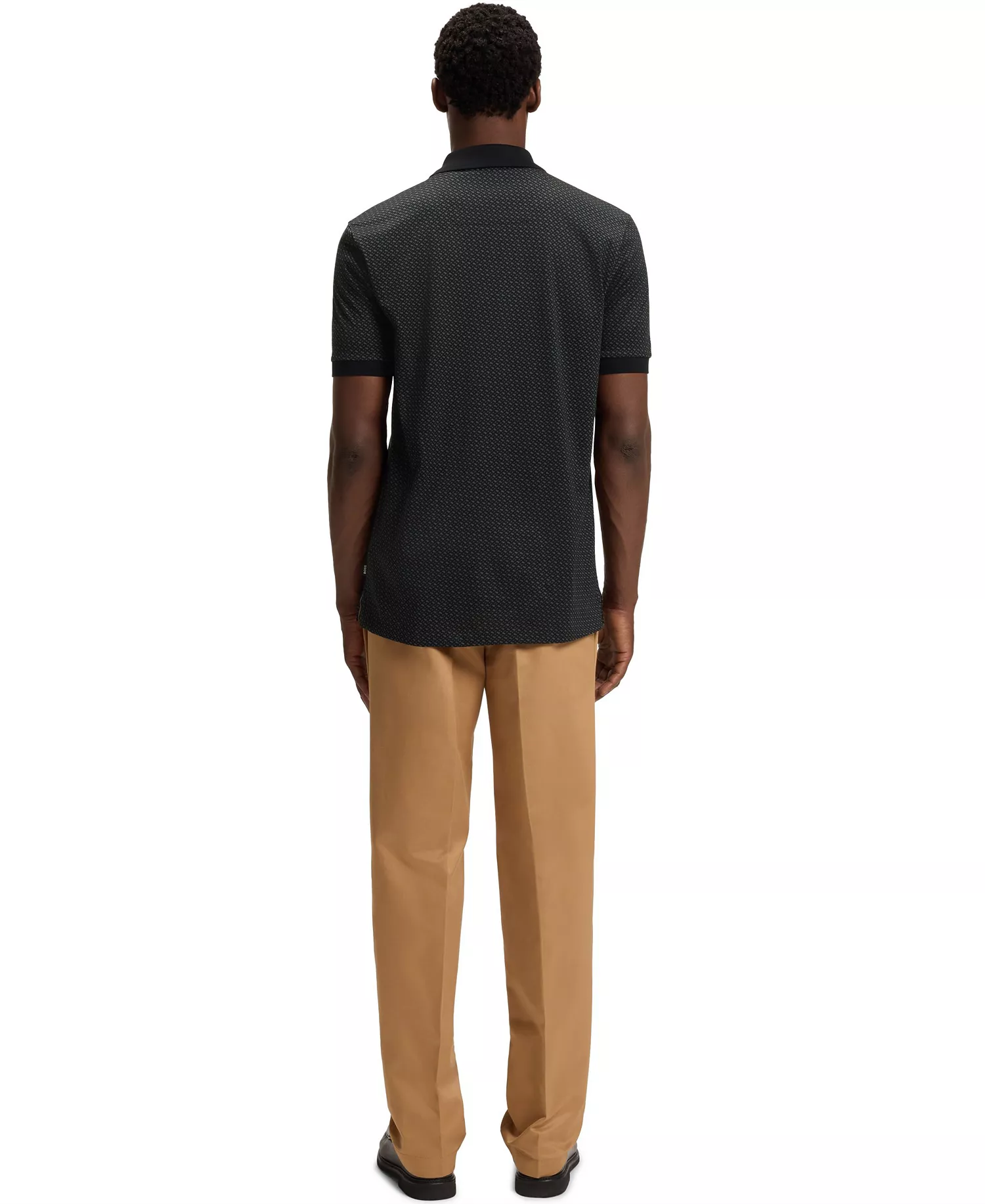 Men's Mercerized-Cotton Monogram Polo Shirt - Black - 2XL