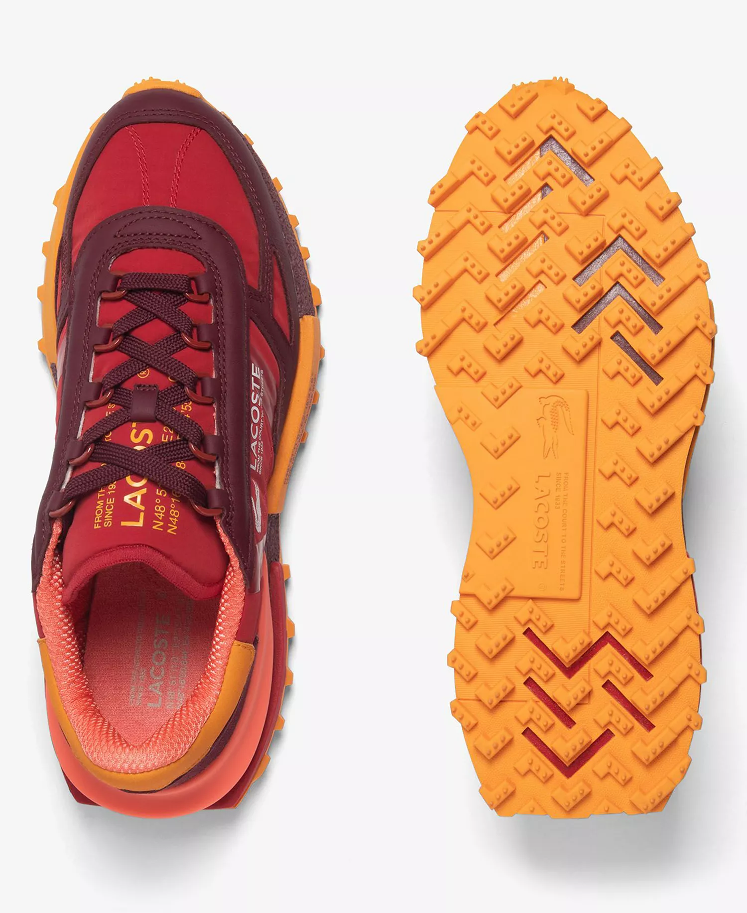 Men's Elite Active Round Toe Sneakers - Dark Burgundy/Orange - 10