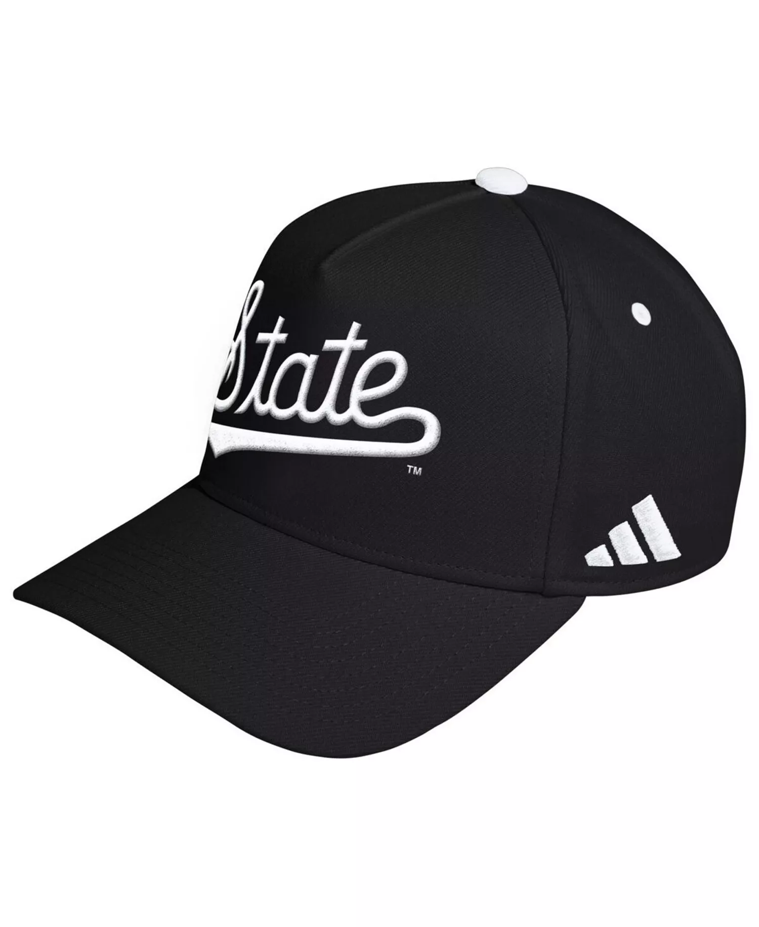 Men's and Women's Black Mississippi State Bulldogs Blackout A-Frame Adjustable Hat - Black - ONE SIZE