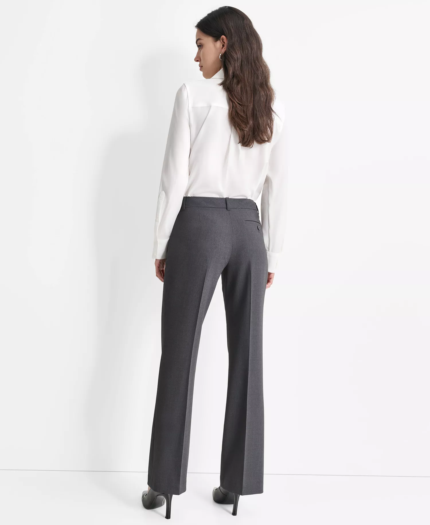 Women's Mid-Rise Straight Leg Pants - Charcoal - 10