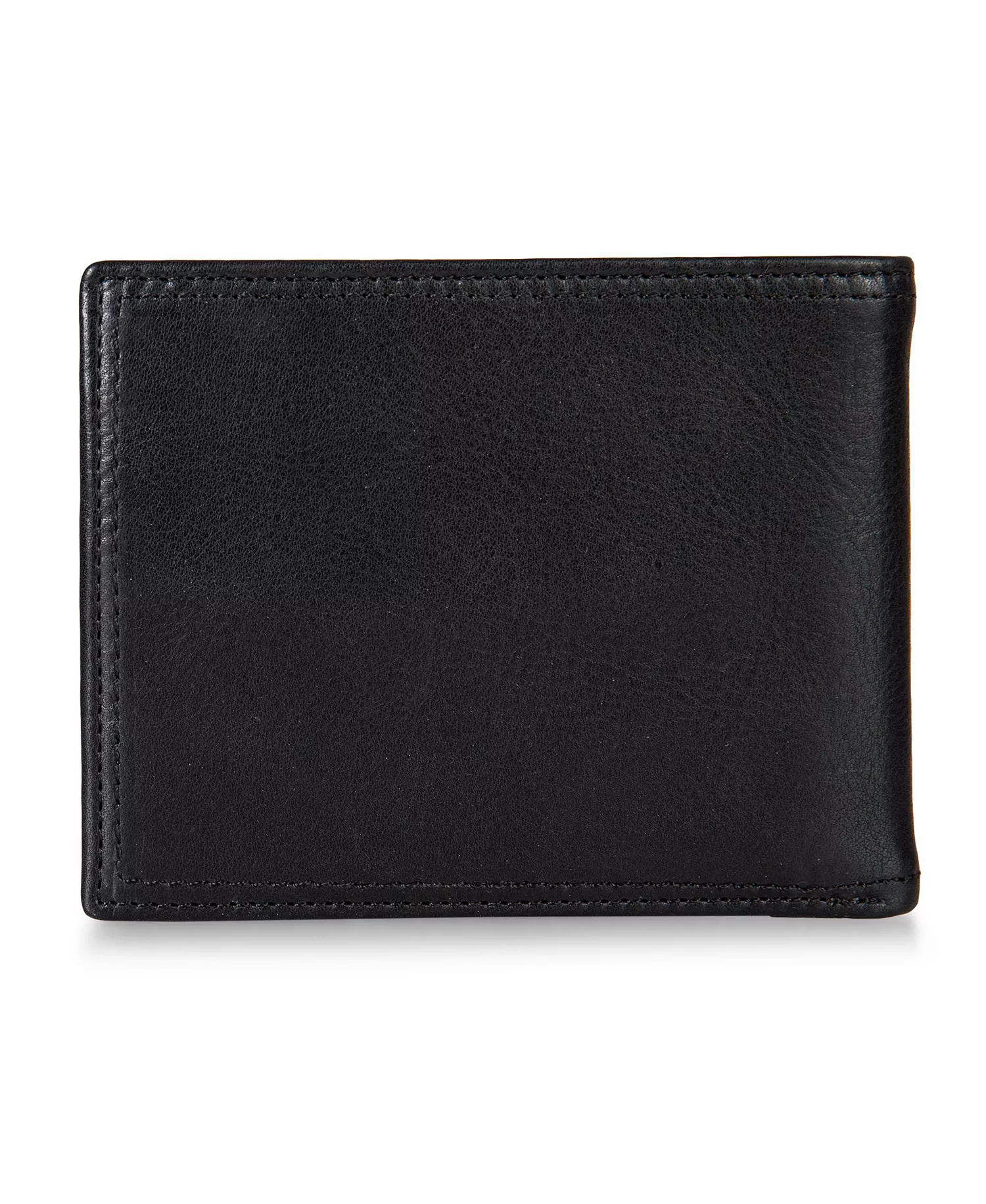 Men's Enameled Logo Leather Bifold Wallet - Black - ONE SIZE
