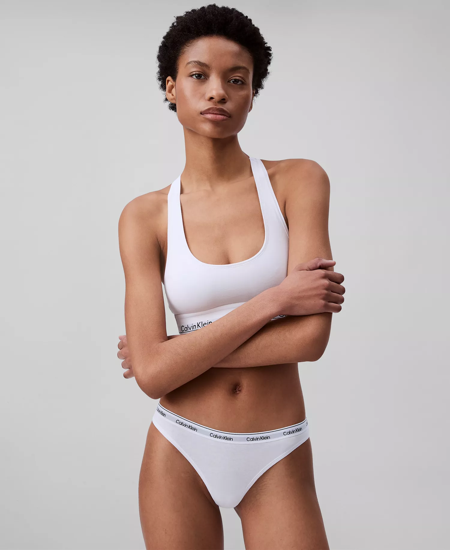 Women's Modern Logo 3-Pack Thong Underwear QD5209 - Black/white/grey Heather - L