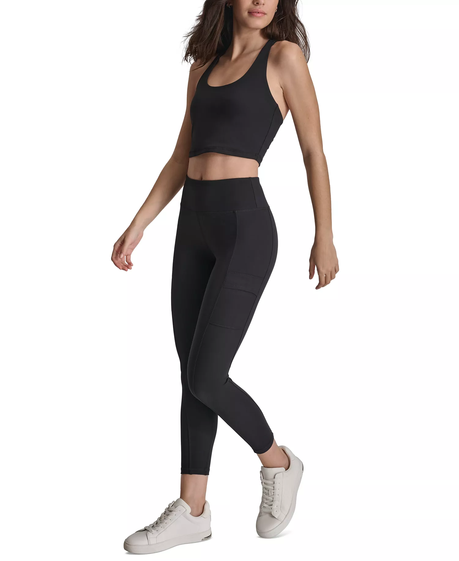 Women's High-Waisted 7/8 Cargo Leggings - Black - XS