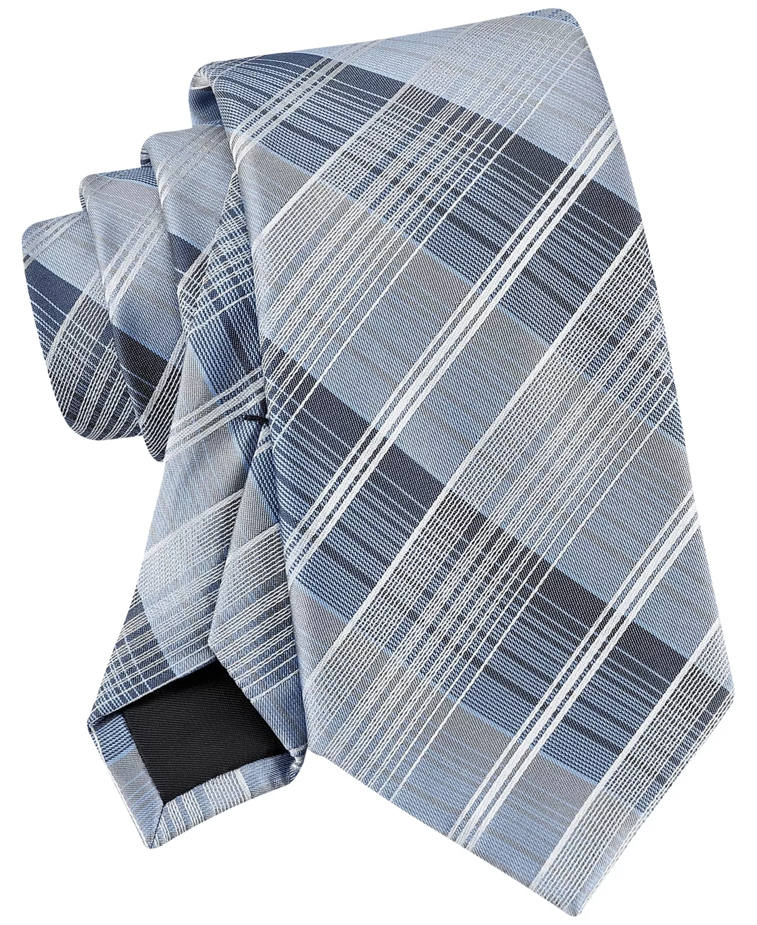 Men's Ombre Plaid Tie - Blue - ONE SIZE