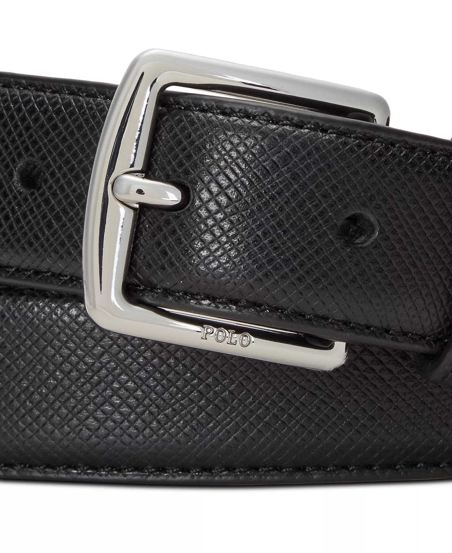 Men's Saffiano Leather Belt - Black - 32