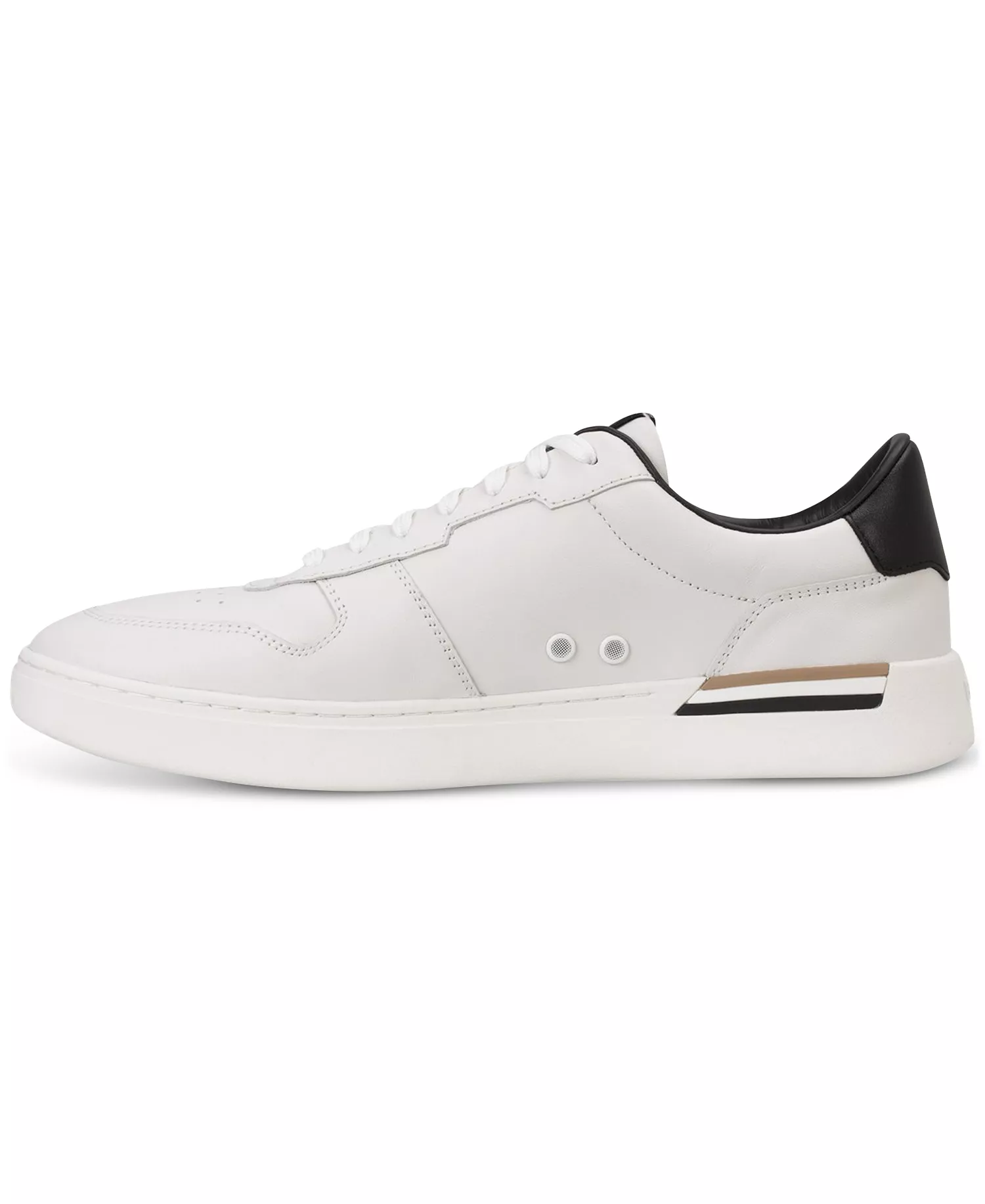 Men's Clint Leather Tennis-Style Sneakers - Open White - 12M